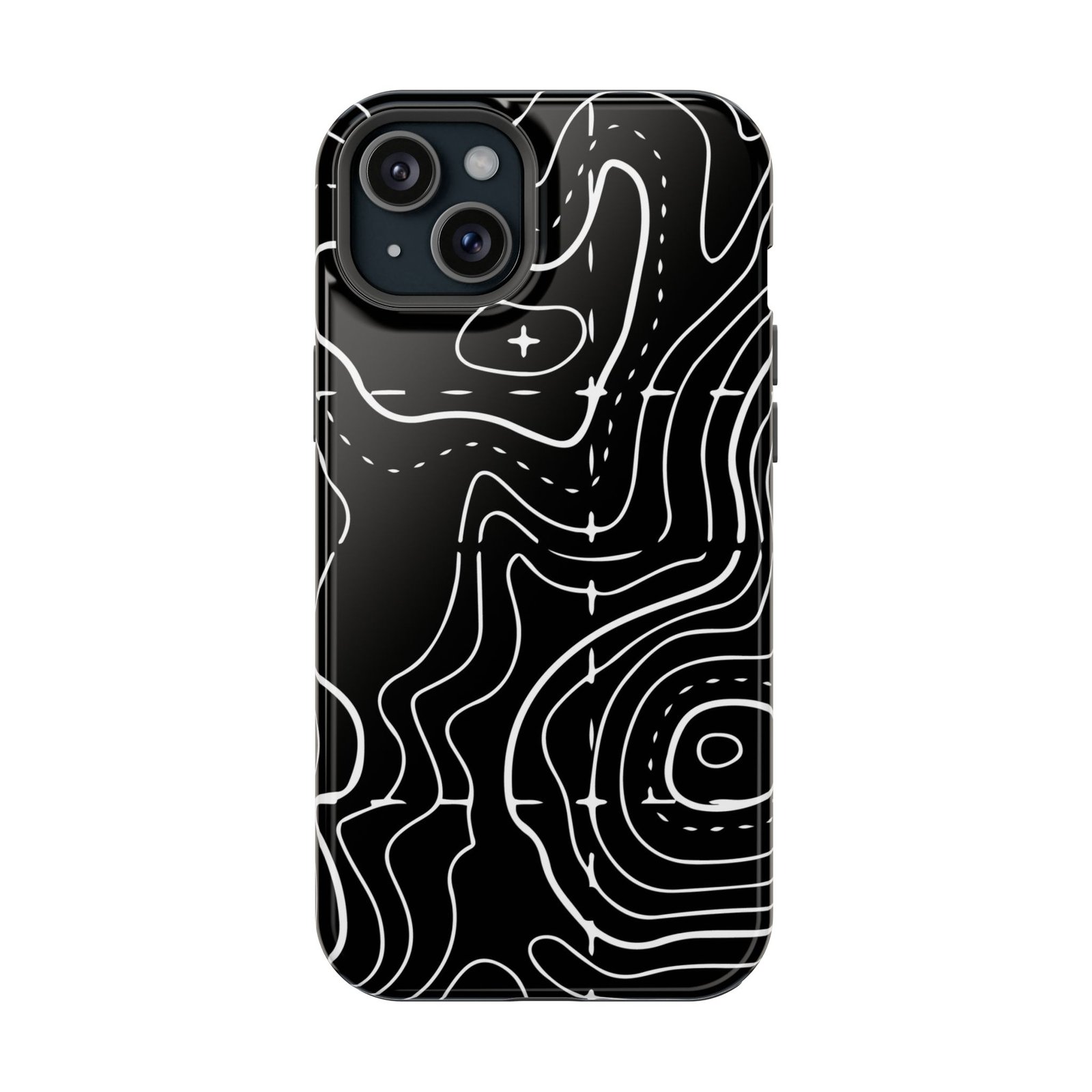 Topographic Black Phone Case — Impact-Resistant iPhone Cover - Image 41