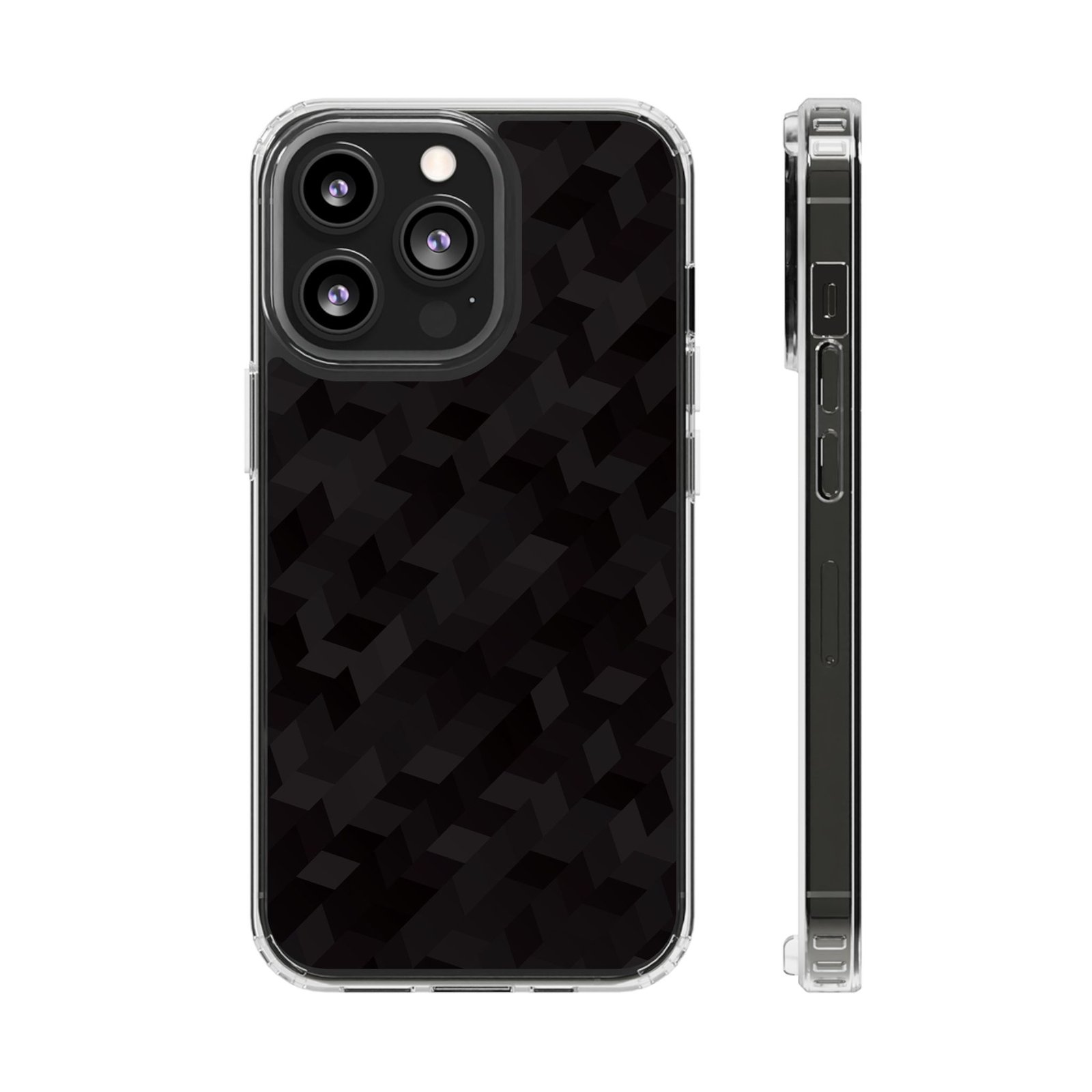 Clear Magnetic Impact-Resistant Phone Case — Black Houndstooth Pattern - Image 15