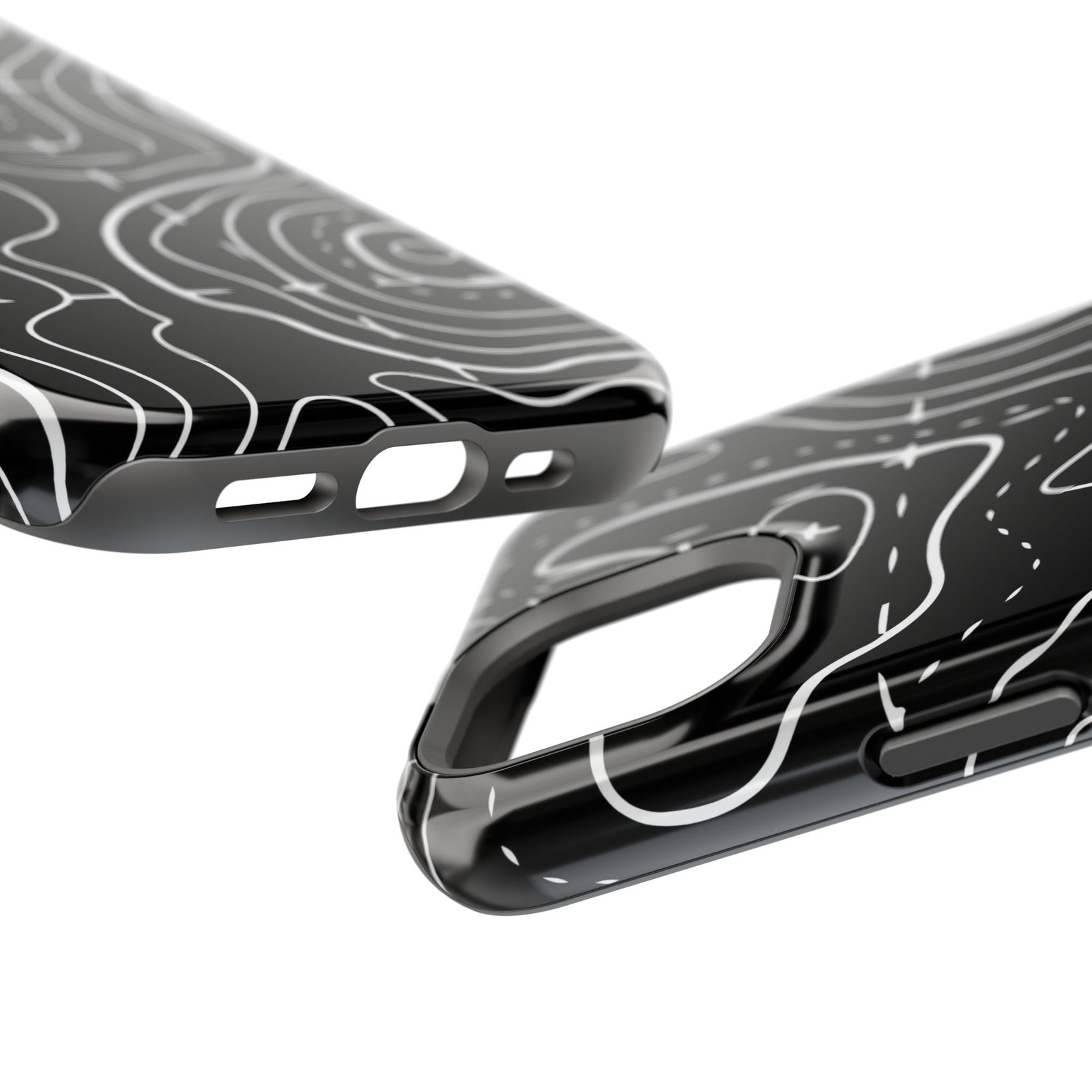 Topographic Black Phone Case — Impact-Resistant iPhone Cover - Image 27