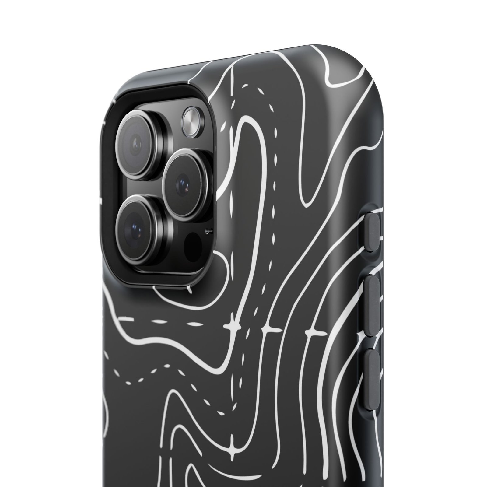 Topographic Black Phone Case — Impact-Resistant iPhone Cover - Image 104