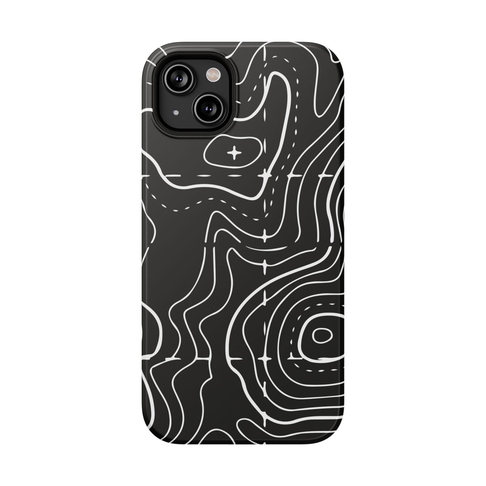 Topographic Black Phone Case — Impact-Resistant iPhone Cover - Image 77