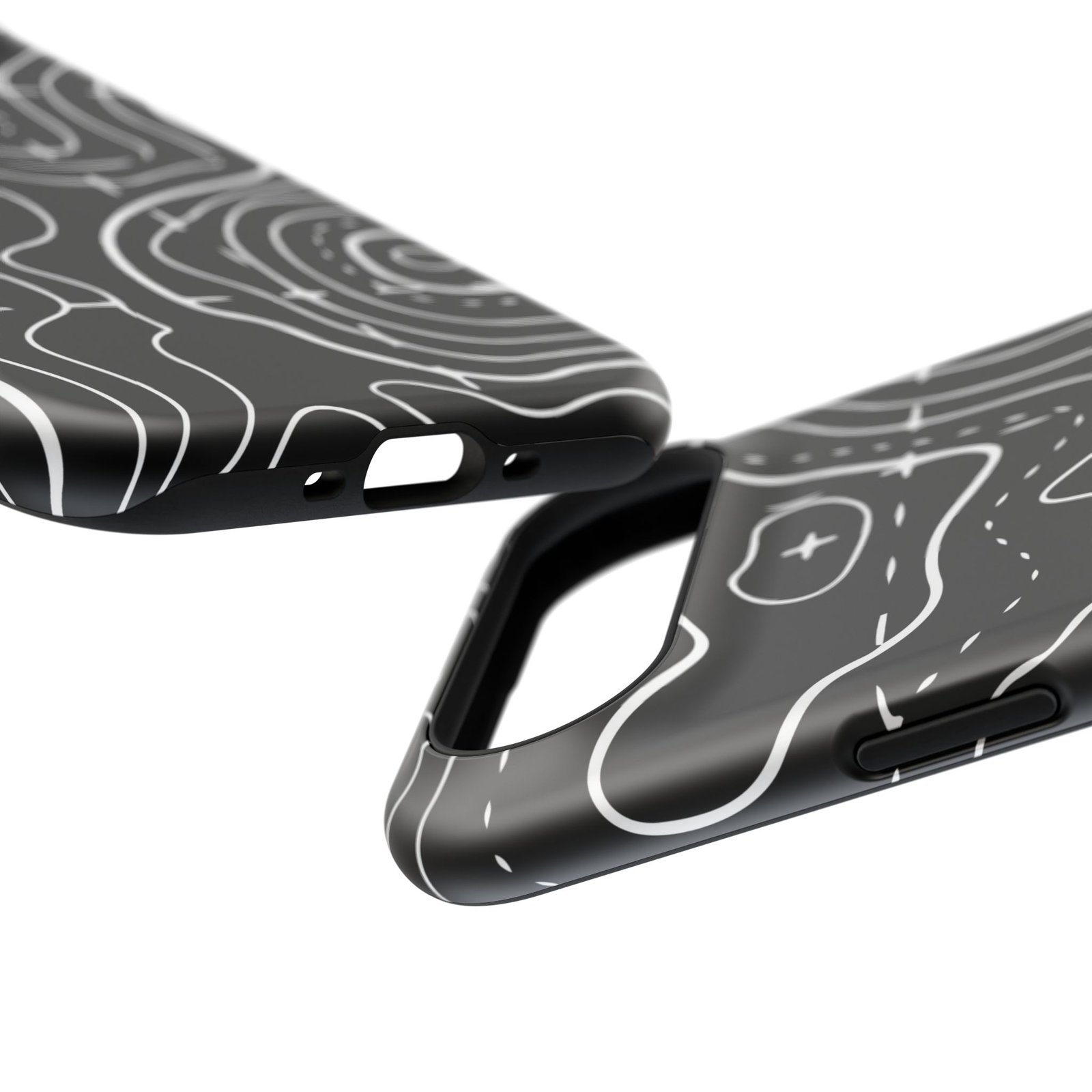 Topographic Black Phone Case — Impact-Resistant iPhone Cover - Image 135