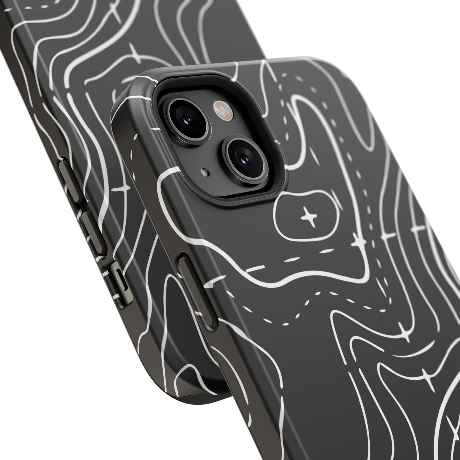 Topographic Black Phone Case — Impact-Resistant iPhone Cover - Image 78