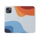 Abstract Color Wave Flip Phone Case – Protective Wallet Cover with Card Slots