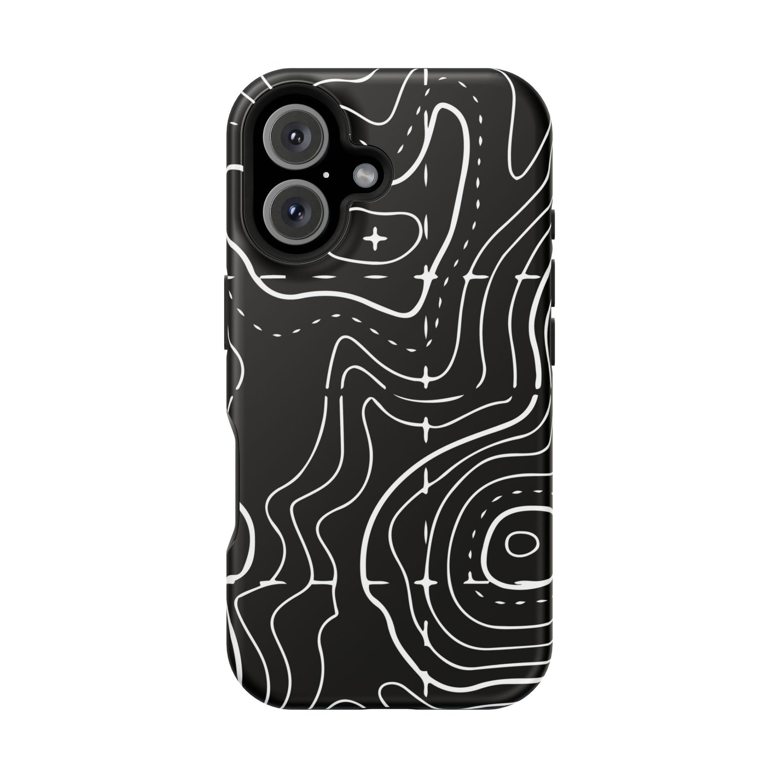 Topographic Black Phone Case — Impact-Resistant iPhone Cover - Image 109