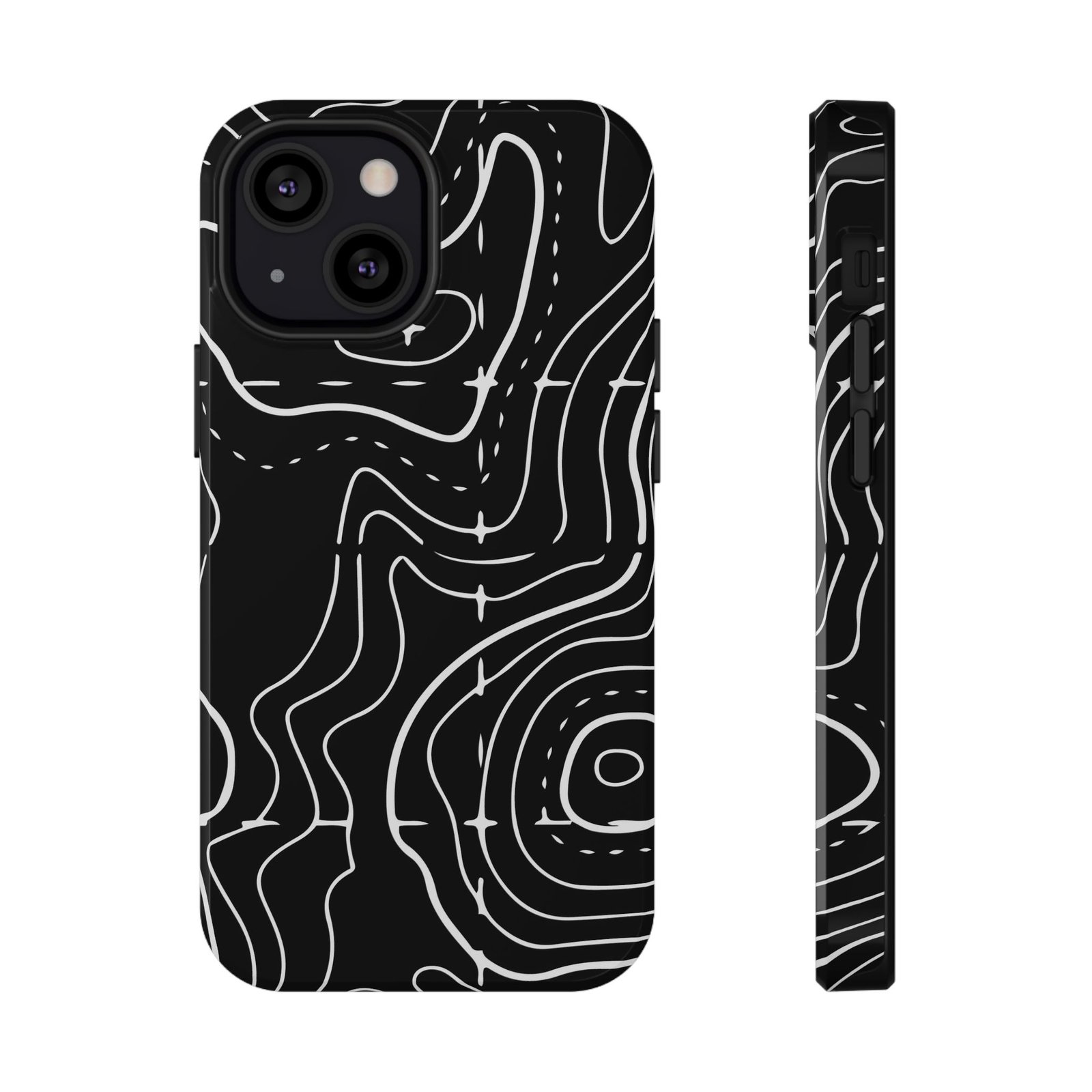 Topographic Black Phone Case — Impact-Resistant iPhone Cover - Image 7