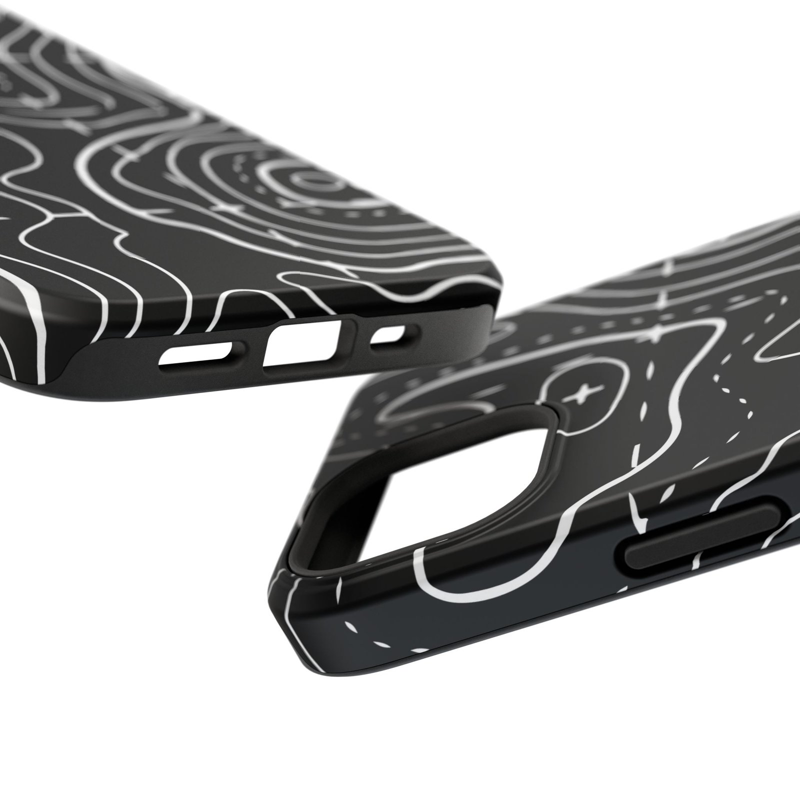 Topographic Black Phone Case — Impact-Resistant iPhone Cover - Image 63