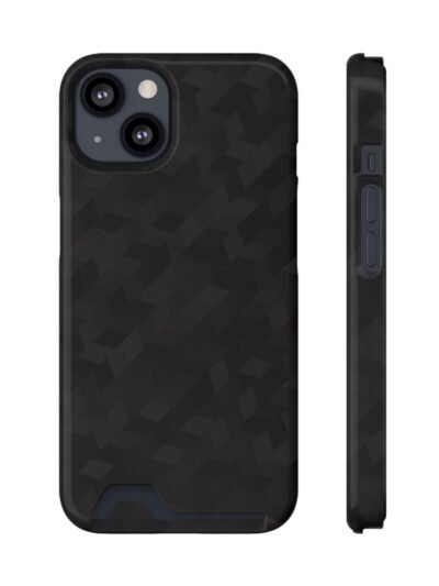 Black Geo Pattern Phone Card Case — Slim Wallet Protection