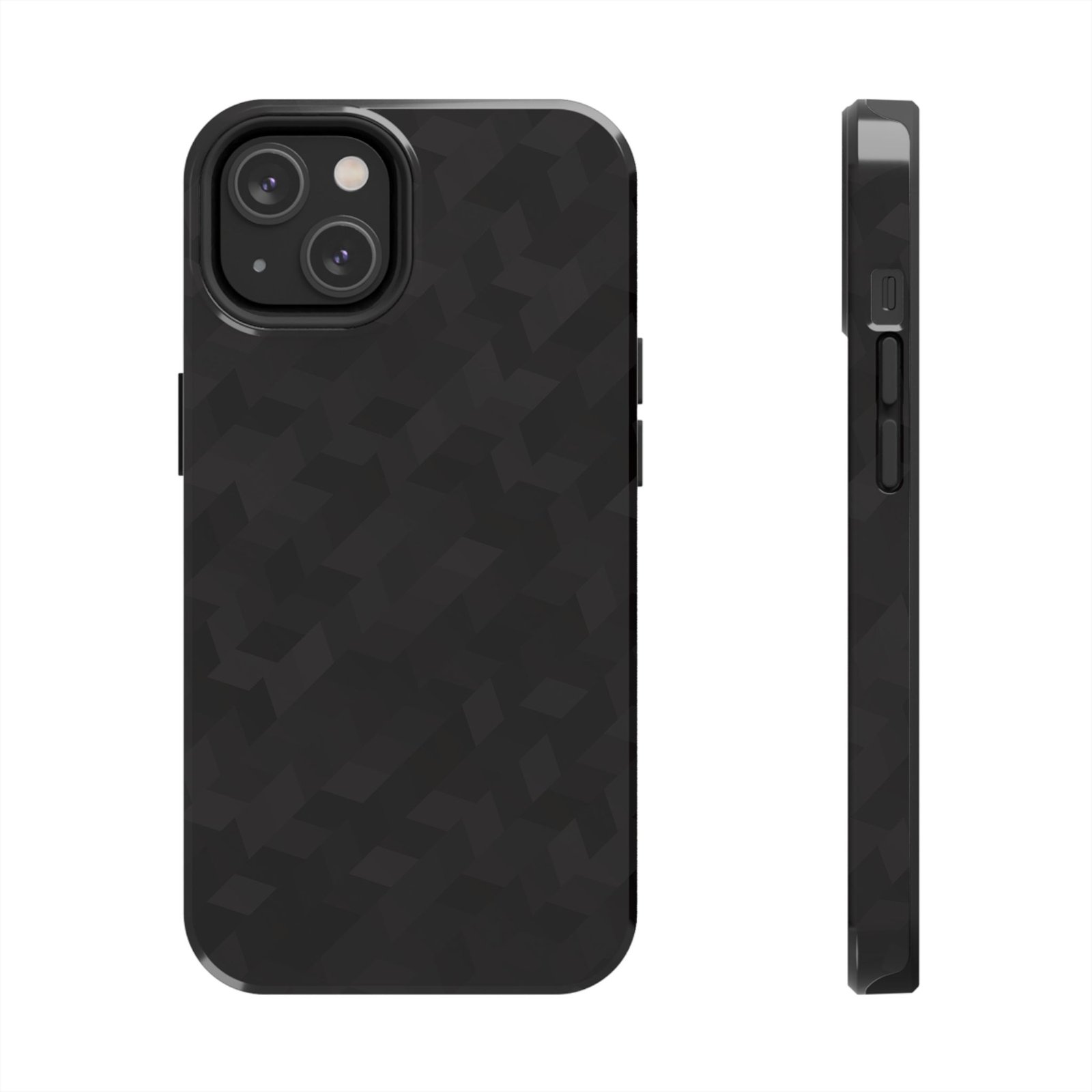 Black Geometric Camo Tough Phone Case — Rugged Protective iPhone Cover - Image 6