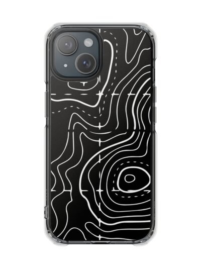 Clear Magnetic Phone Case — Topographic Line Art Design