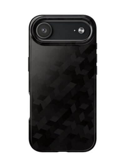 Black Geometric Camo Tough Phone Case — Rugged Protective iPhone Cover