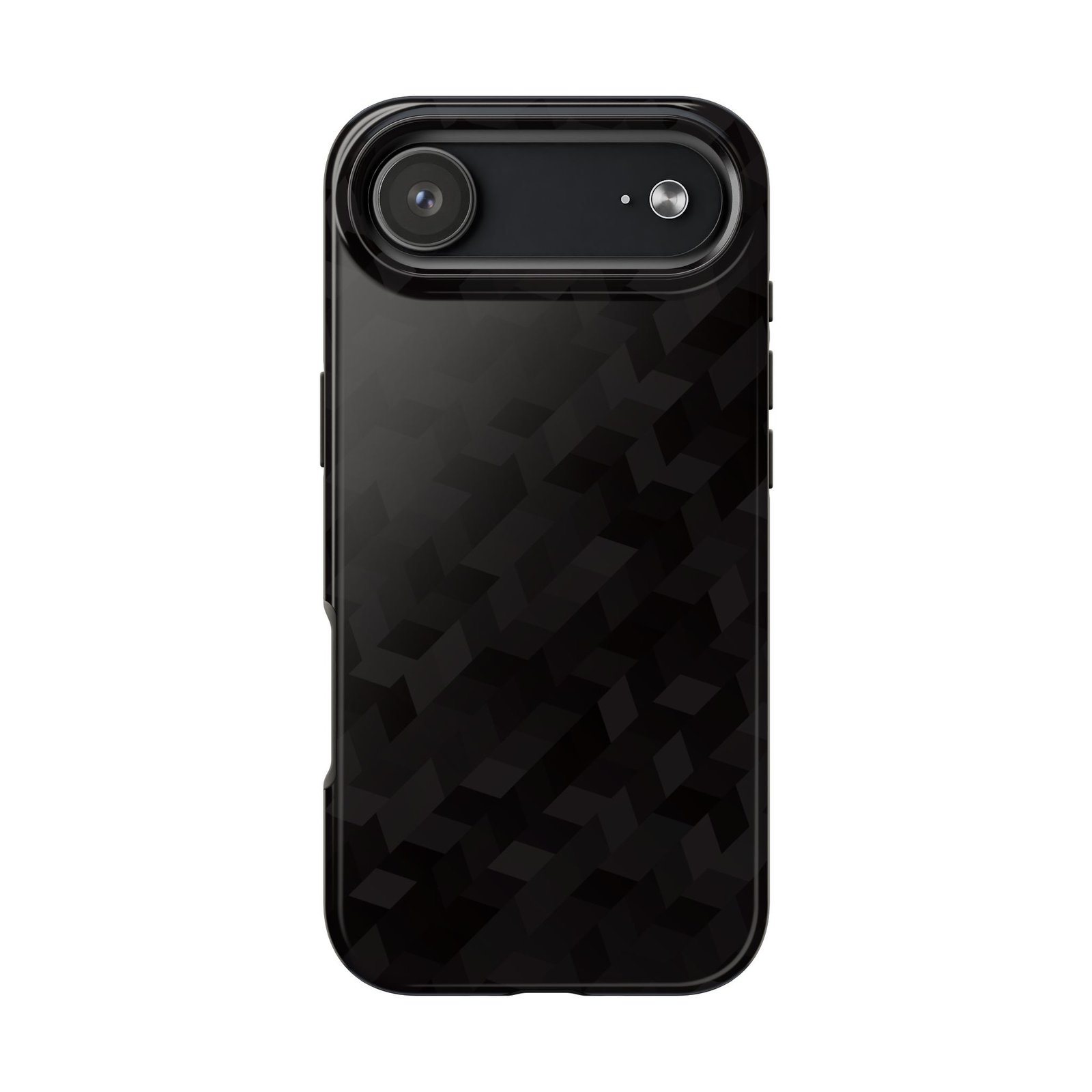 Black Geometric Camo Tough Phone Case — Rugged Protective iPhone Cover