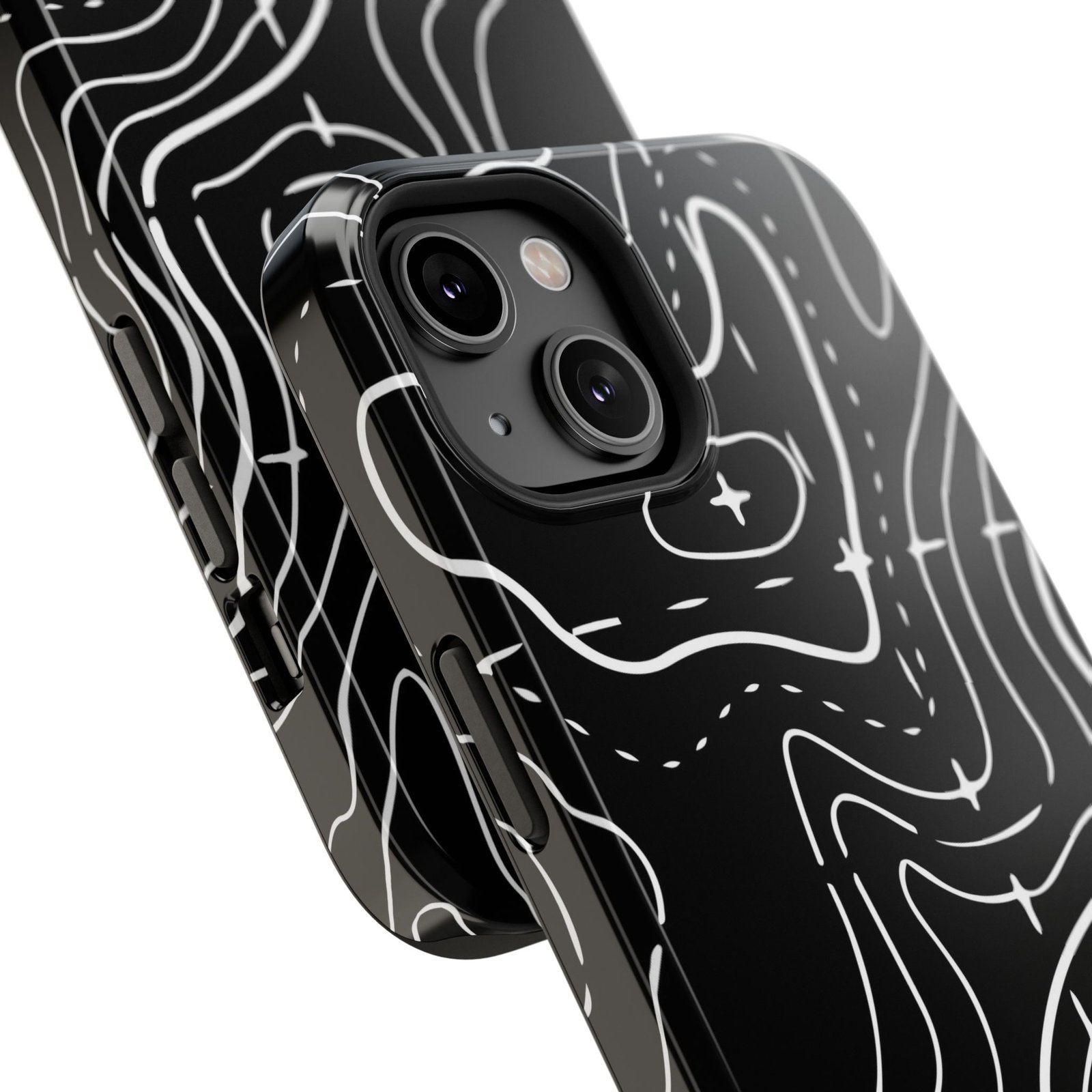 Topographic Black Phone Case — Impact-Resistant iPhone Cover - Image 58
