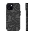 Impact-Resistant Phone Case — Dark Grey Camouflage Protective Cover