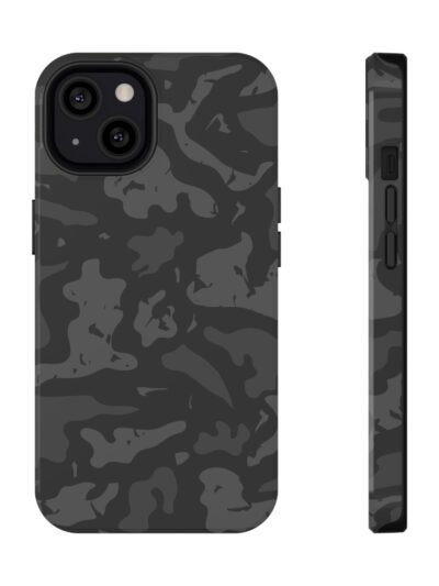 Impact-Resistant Phone Case — Dark Grey Camouflage Protective Cover
