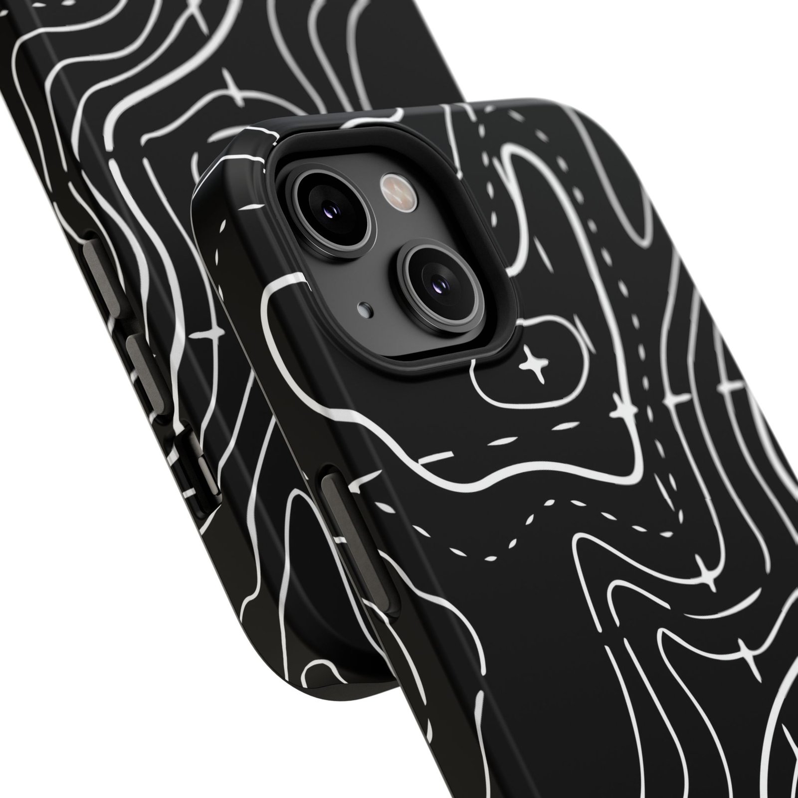 Topographic Black Phone Case — Impact-Resistant iPhone Cover - Image 62