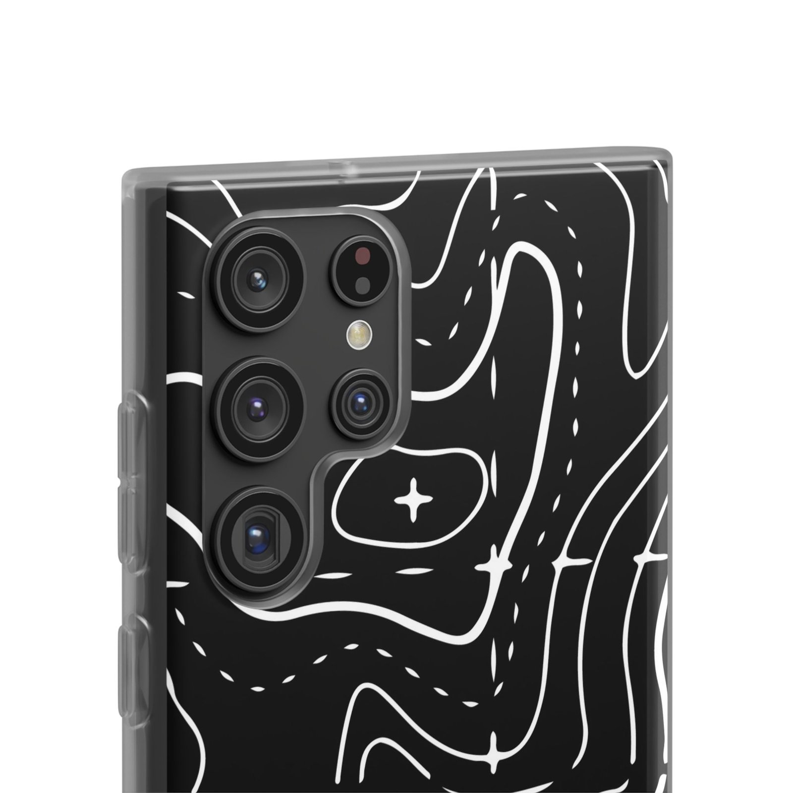 Phone Case — Black Topographic Line Art Design - Image 41