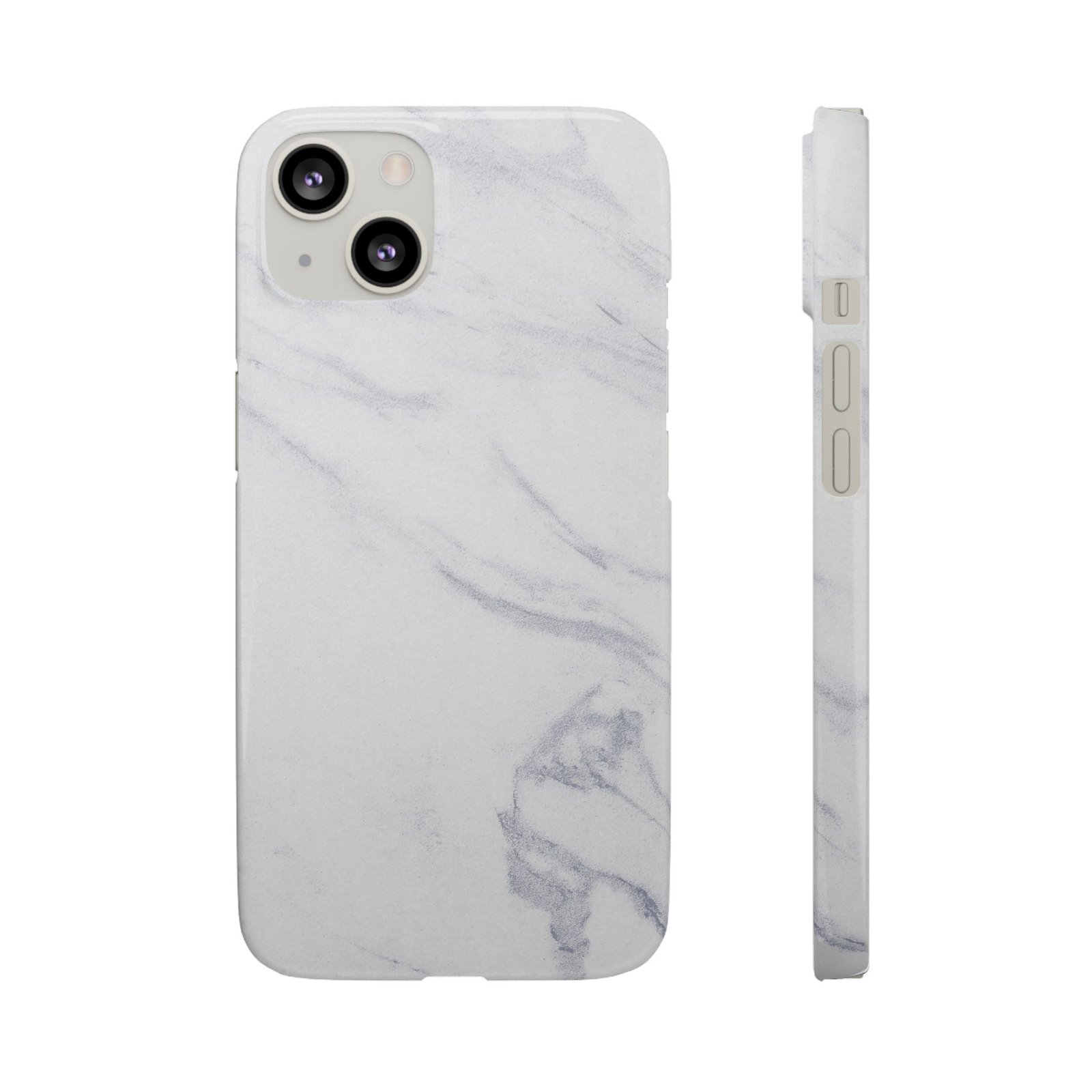 Marble Snap Case – White Marble Phone Case, Minimal Chic Protective Cover - Image 2
