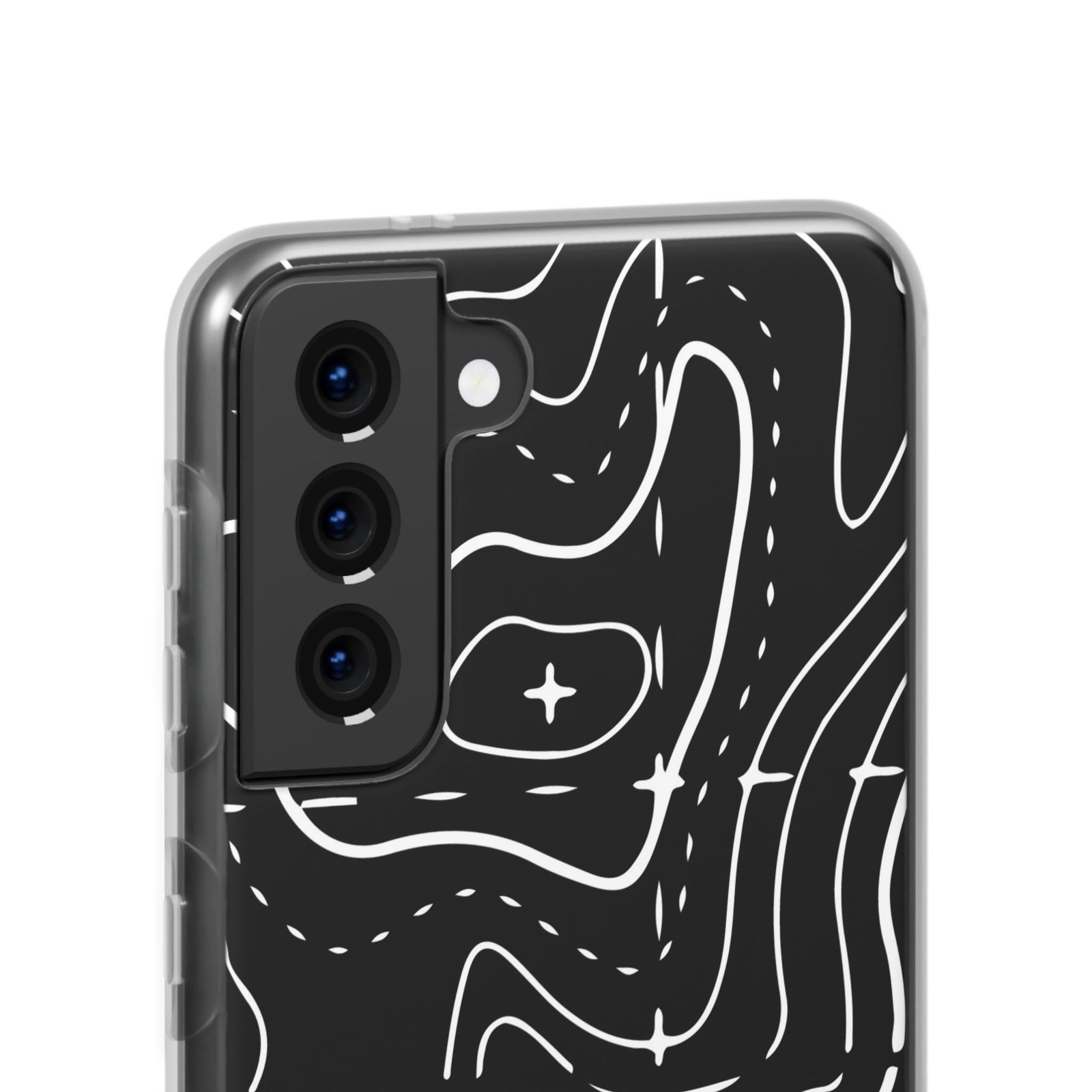 Phone Case — Black Topographic Line Art Design - Image 29