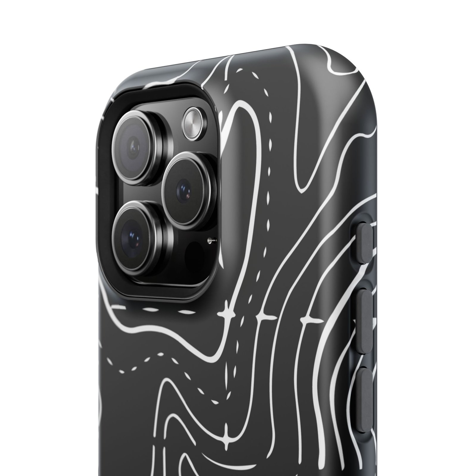 Topographic Black Phone Case — Impact-Resistant iPhone Cover - Image 96