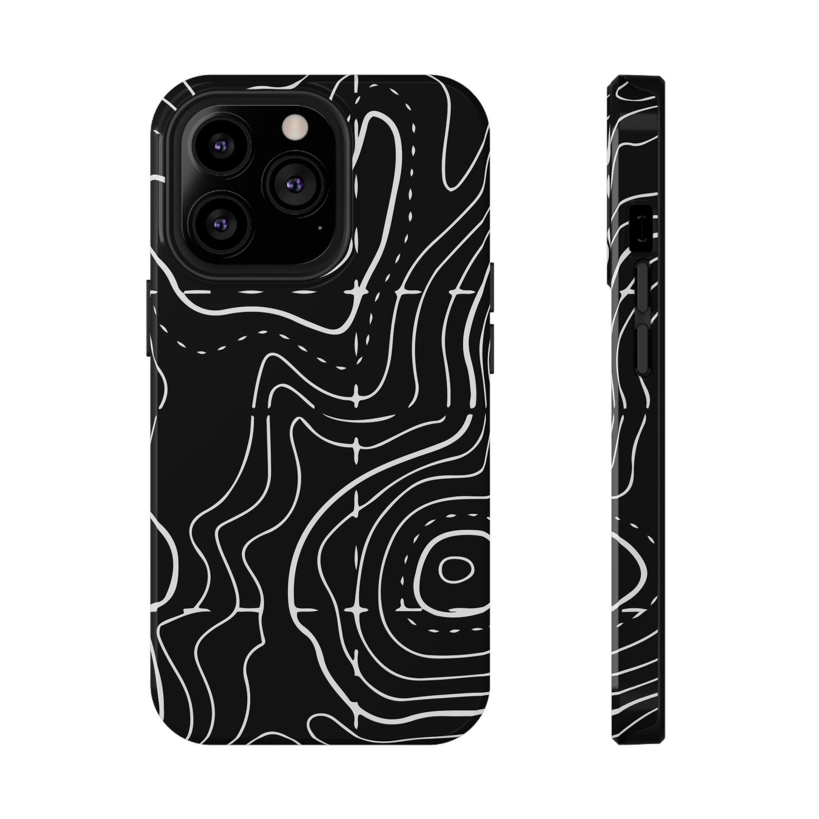 Topographic Black Phone Case — Impact-Resistant iPhone Cover - Image 13
