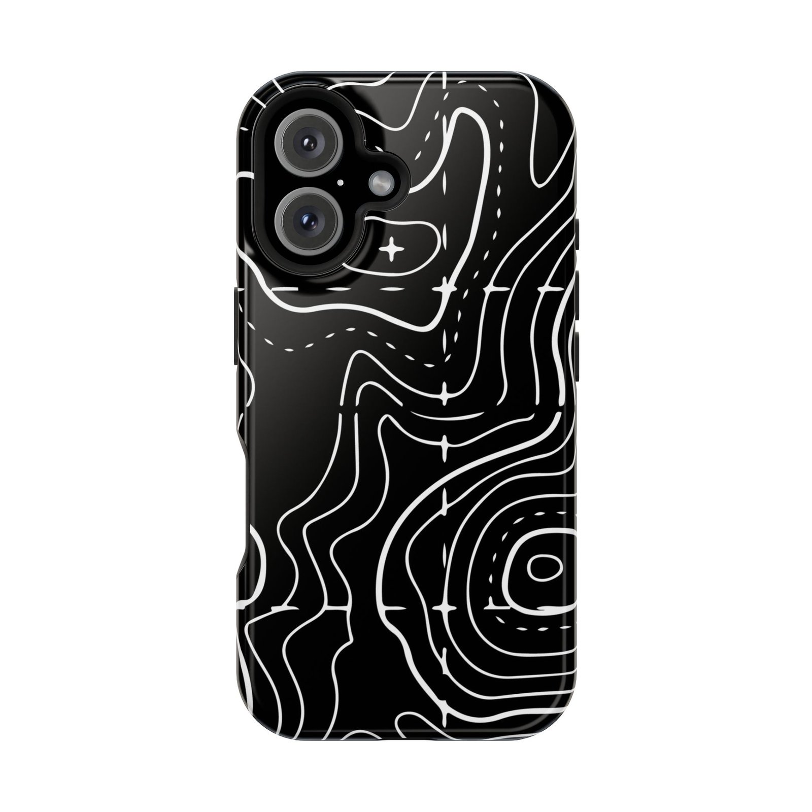 Topographic Black Phone Case — Impact-Resistant iPhone Cover - Image 105