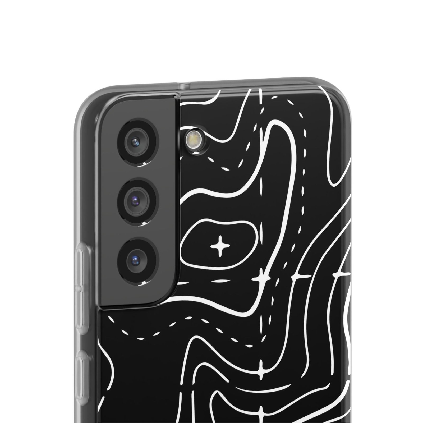 Phone Case — Black Topographic Line Art Design - Image 35