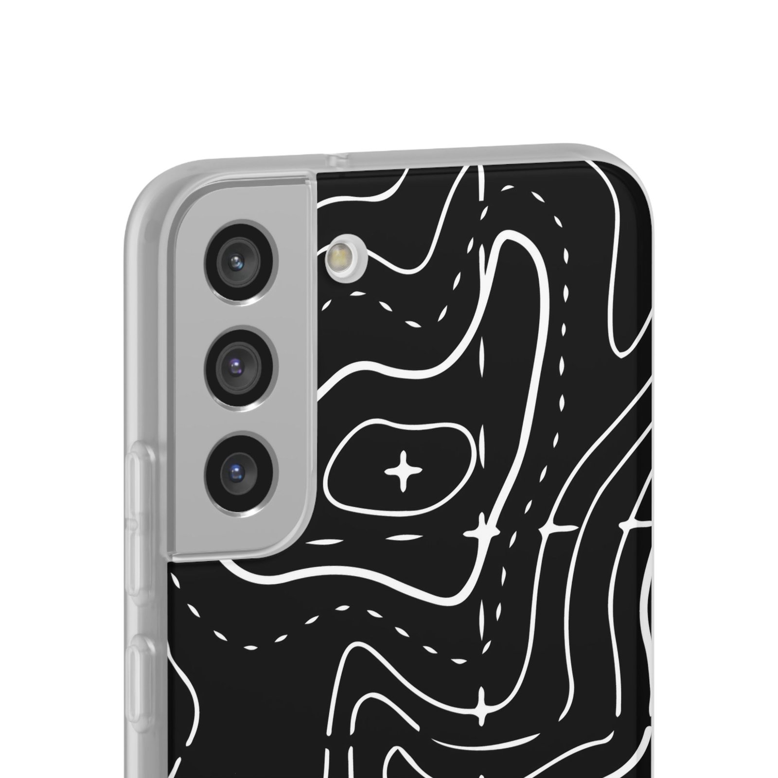 Phone Case — Black Topographic Line Art Design - Image 38