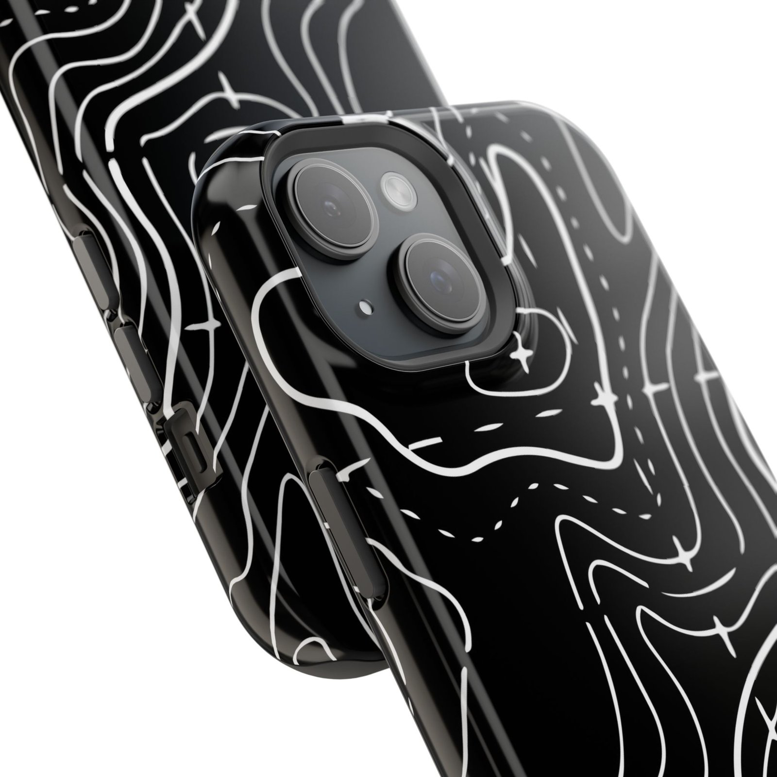 Topographic Black Phone Case — Impact-Resistant iPhone Cover - Image 26