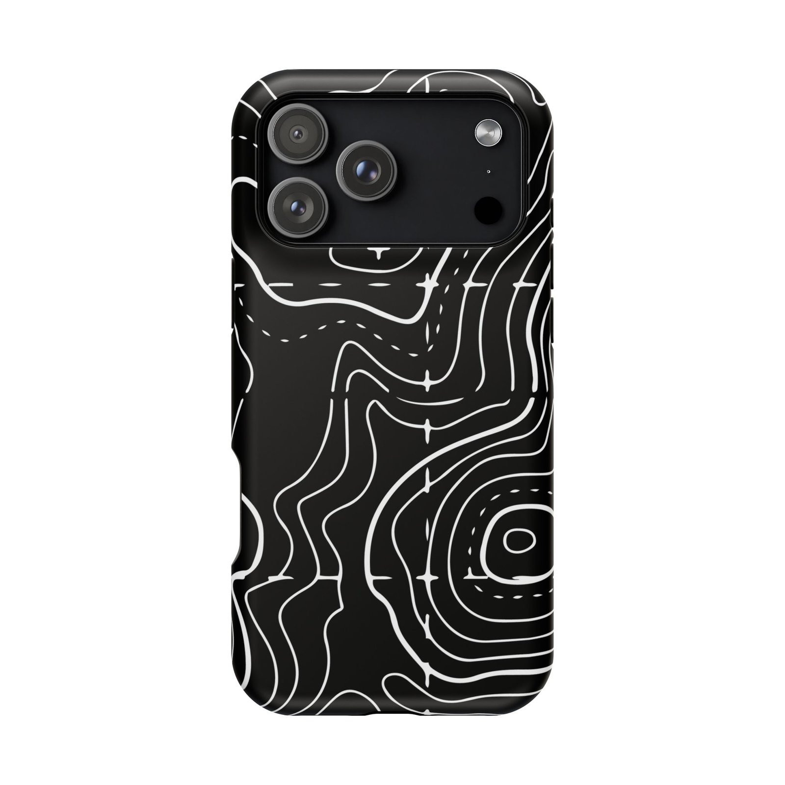 Topographic Black Phone Case — Impact-Resistant iPhone Cover - Image 149