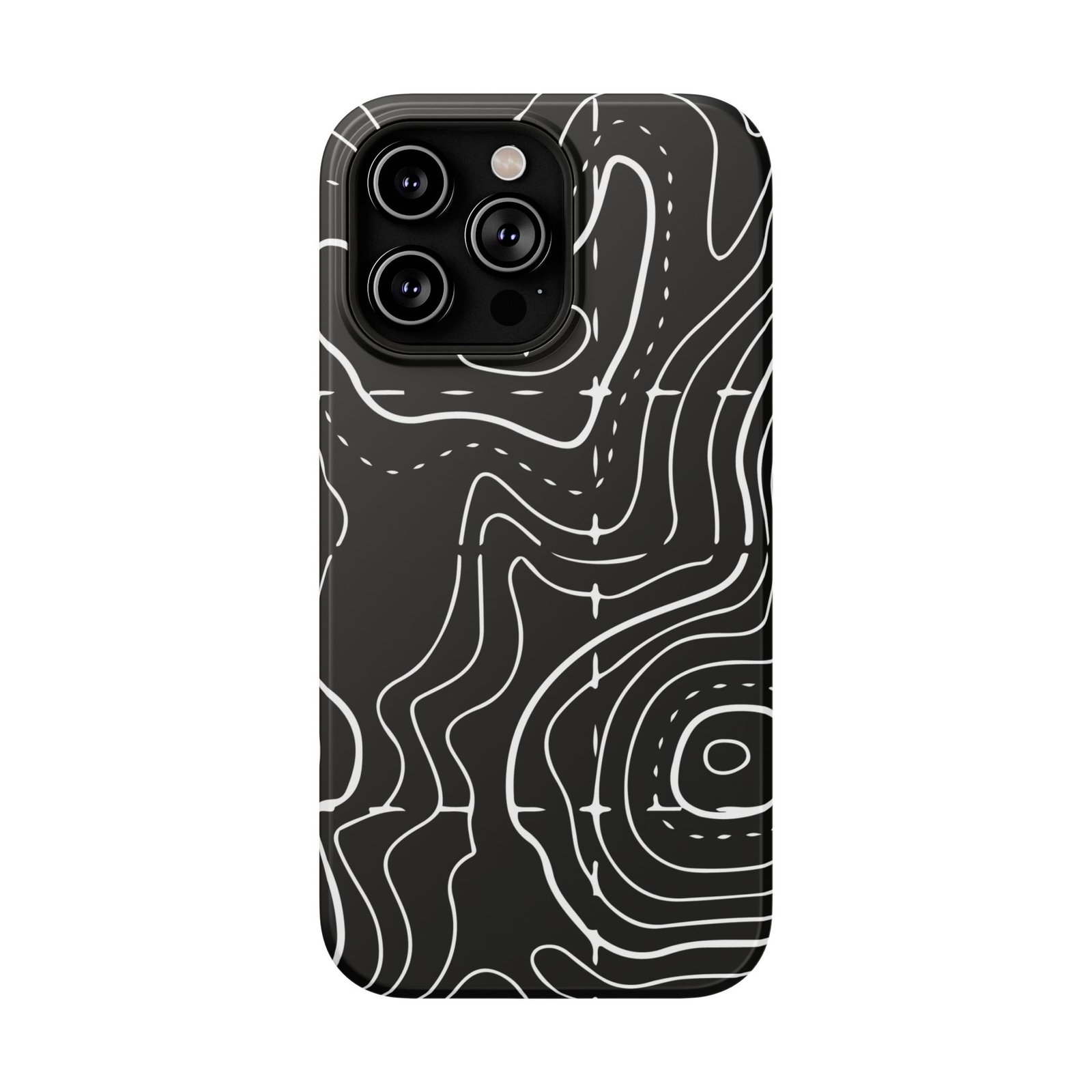 Topographic Black Phone Case — Impact-Resistant iPhone Cover - Image 85