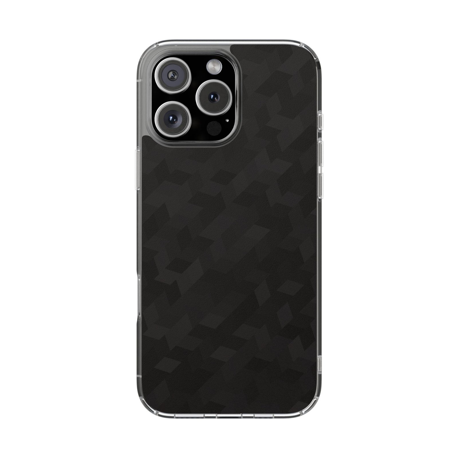 Clear Magnetic Impact-Resistant Phone Case — Black Houndstooth Pattern - Image 4