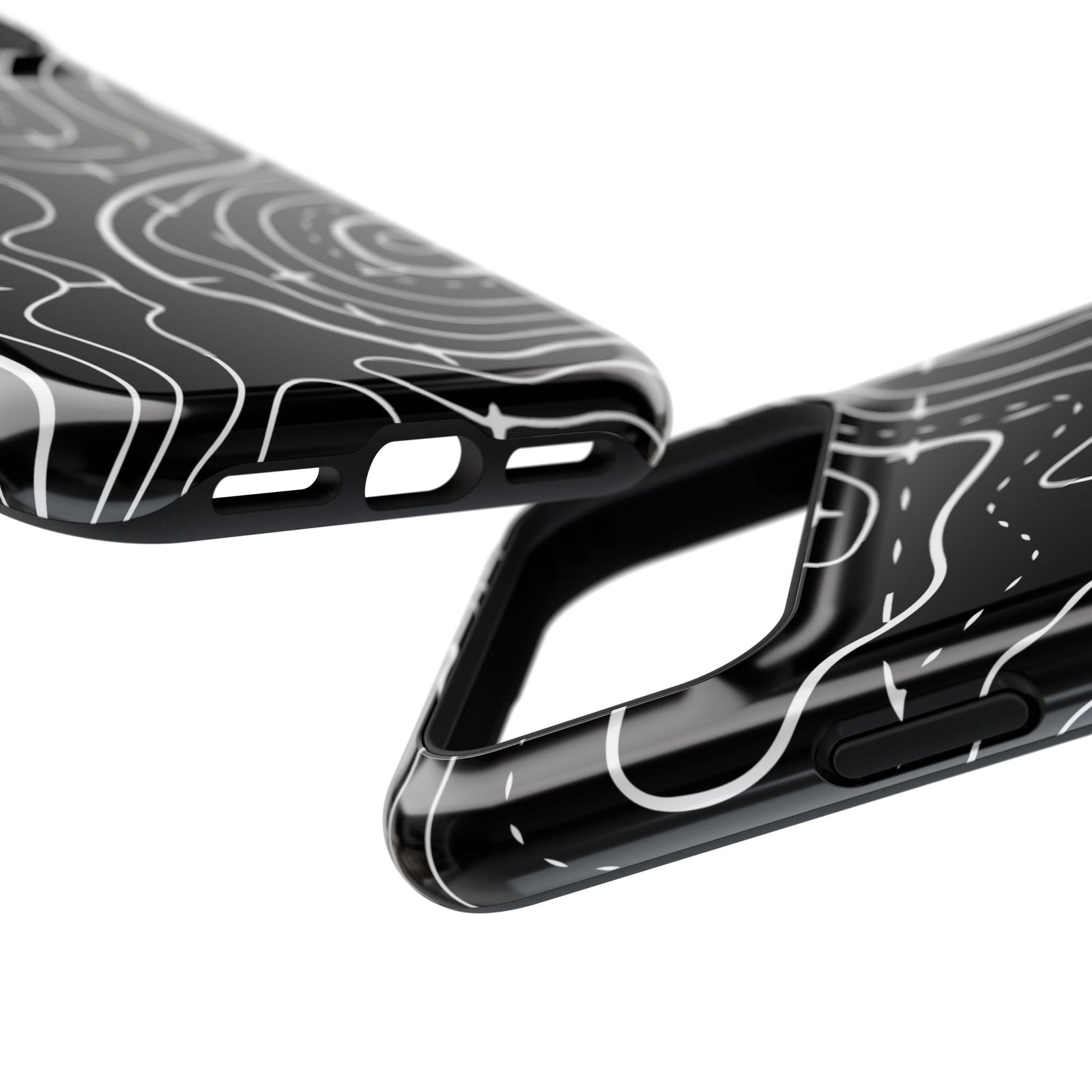 Topographic Black Phone Case — Impact-Resistant iPhone Cover - Image 147