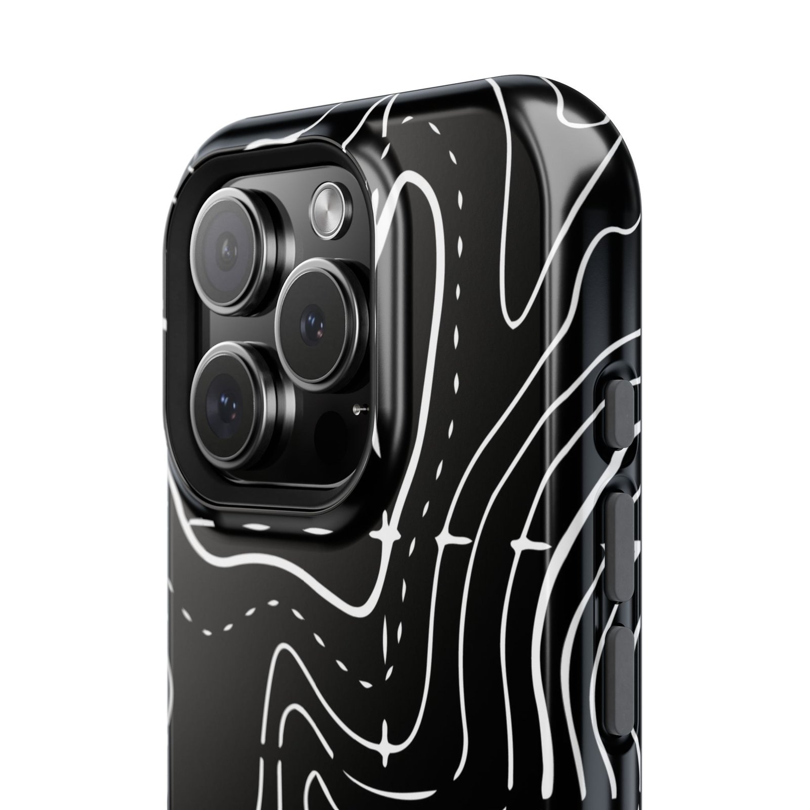 Topographic Black Phone Case — Impact-Resistant iPhone Cover - Image 92