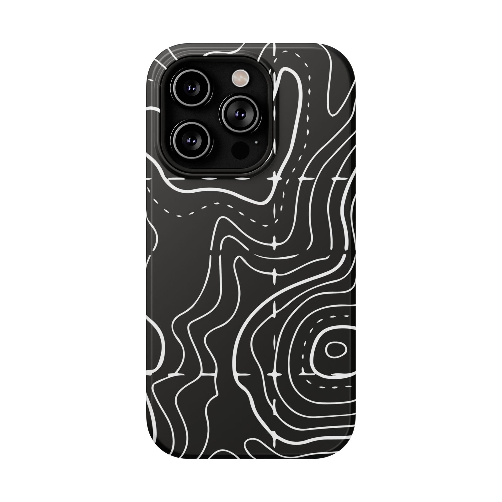 Topographic Black Phone Case — Impact-Resistant iPhone Cover - Image 69