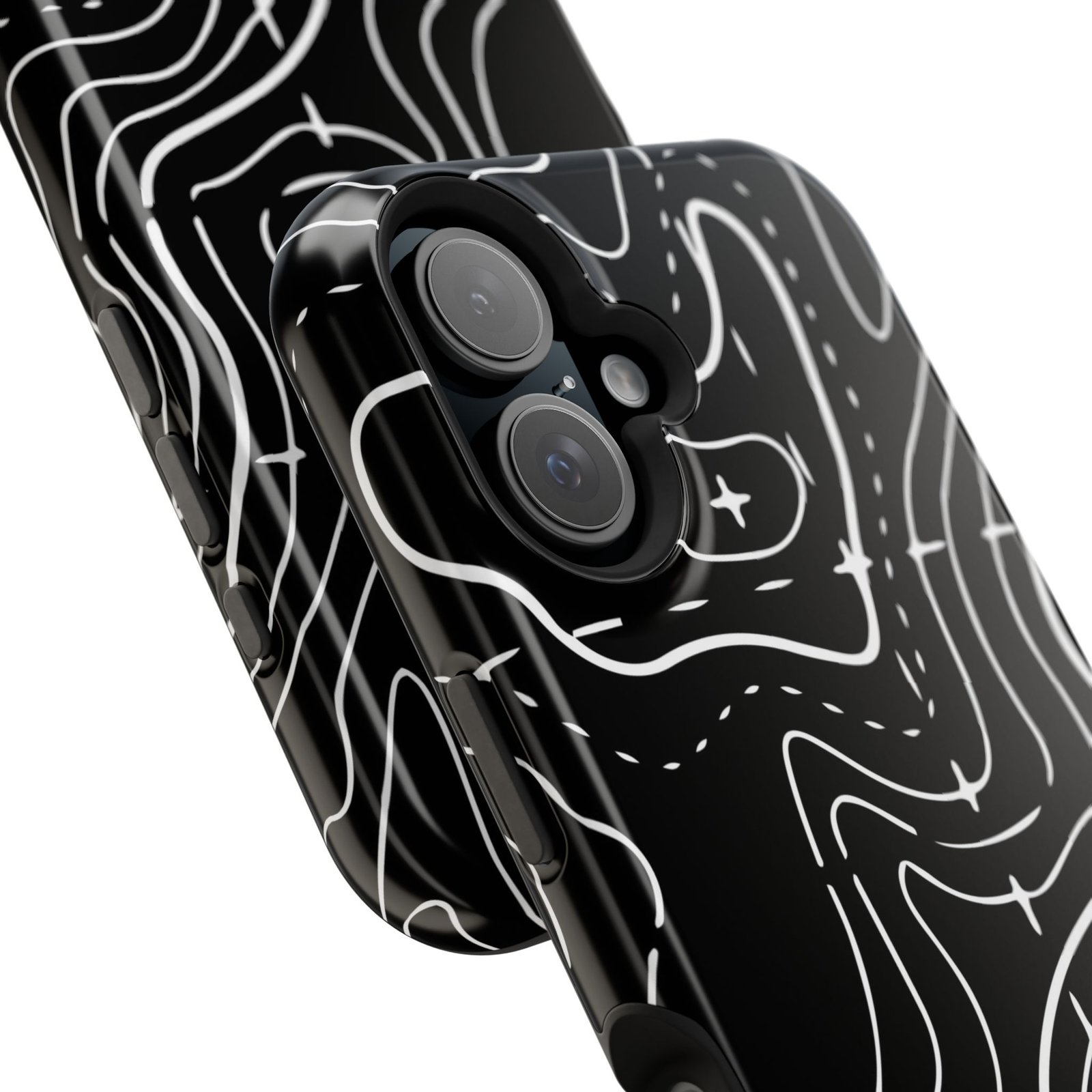 Topographic Black Phone Case — Impact-Resistant iPhone Cover - Image 106