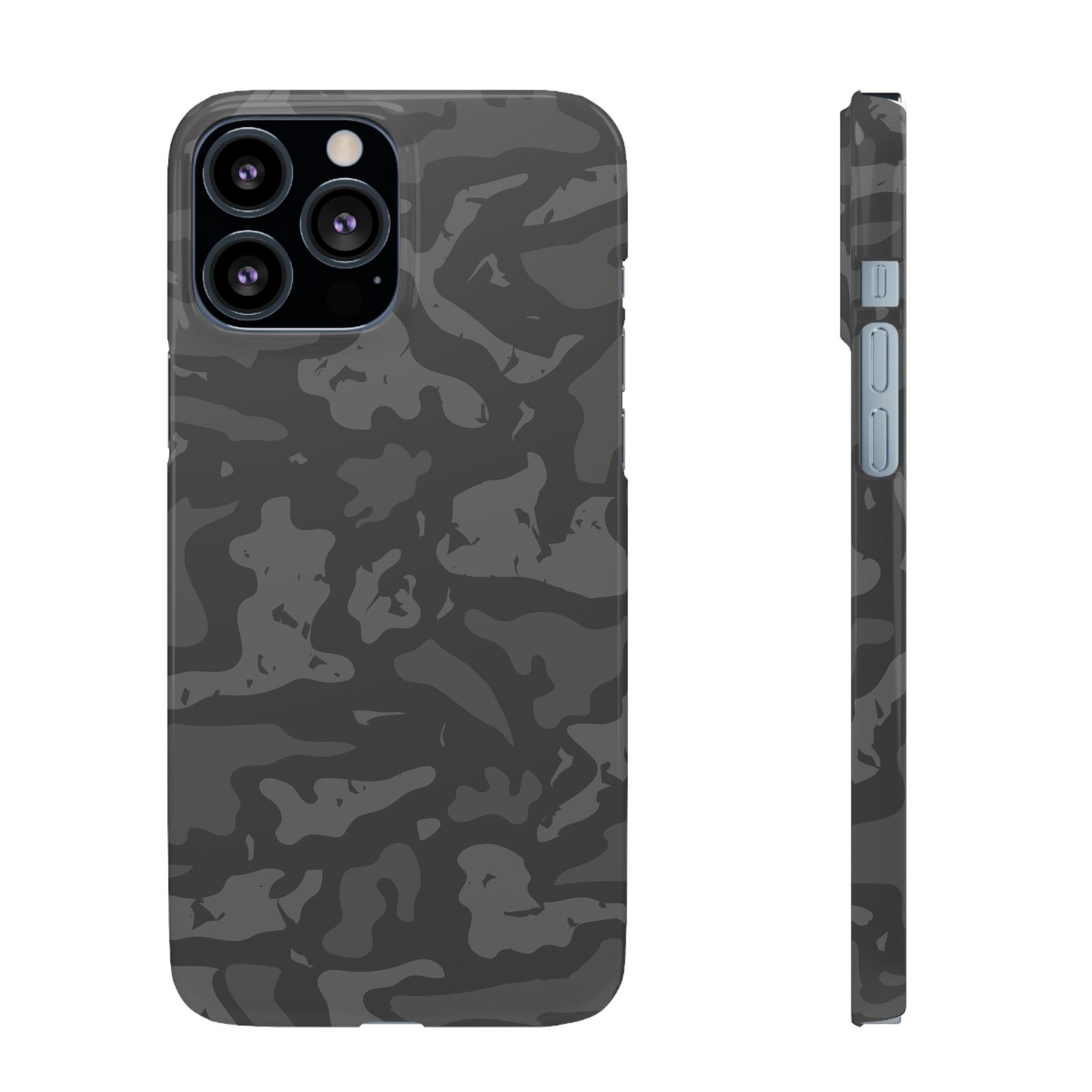 Black Grey Camo Snap Phone Case — Slim Protective Phone Cover - Image 5