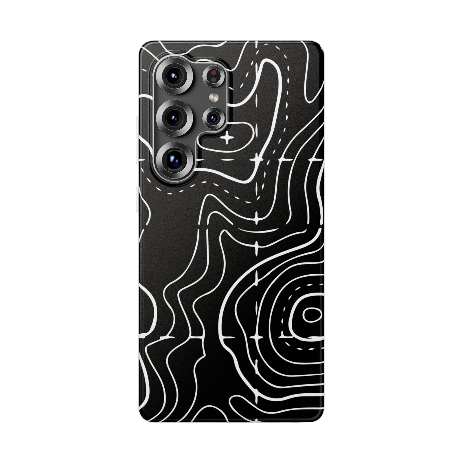 Phone Case — Black Topographic Line Art Design - Image 101