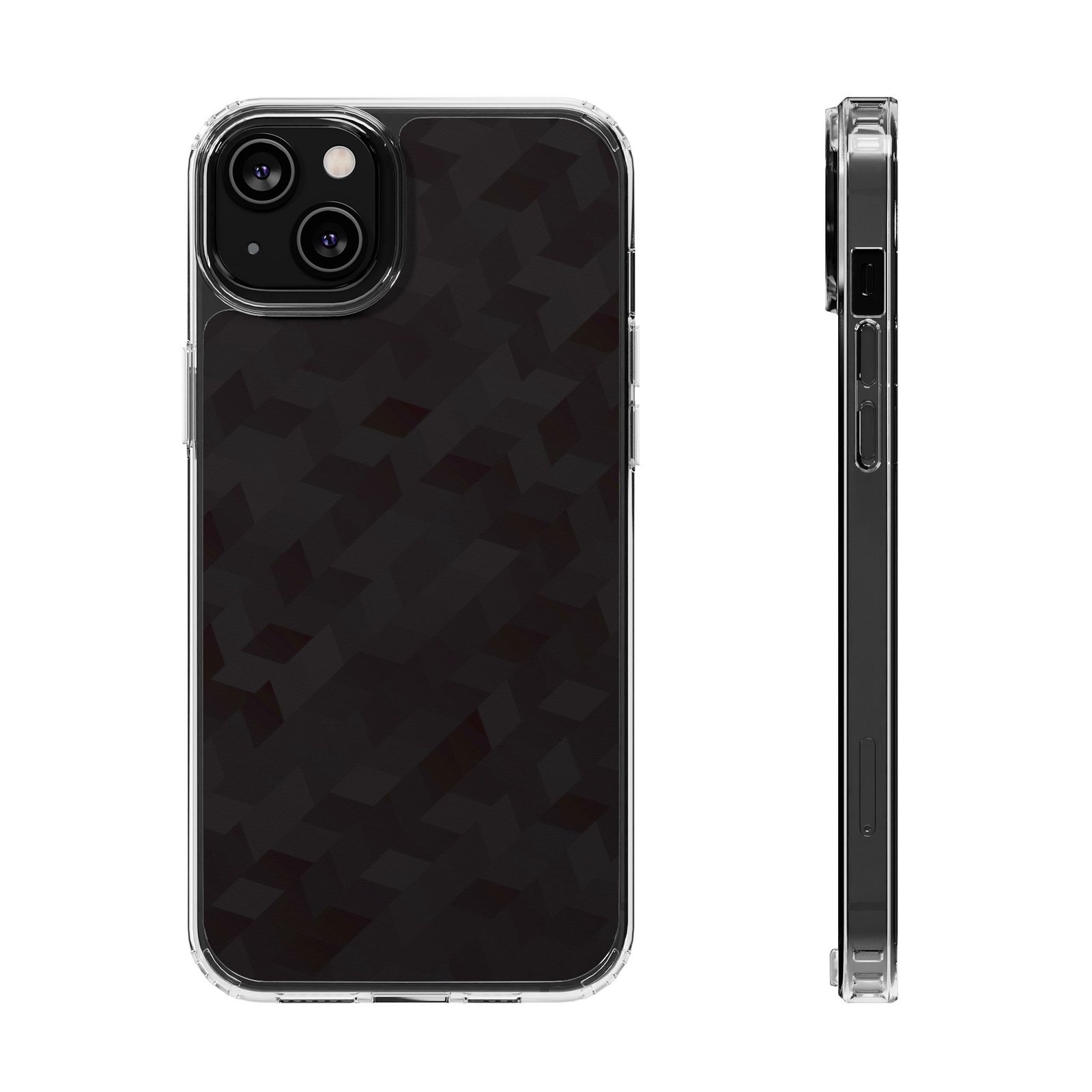 Clear Magnetic Impact-Resistant Phone Case — Black Houndstooth Pattern - Image 10