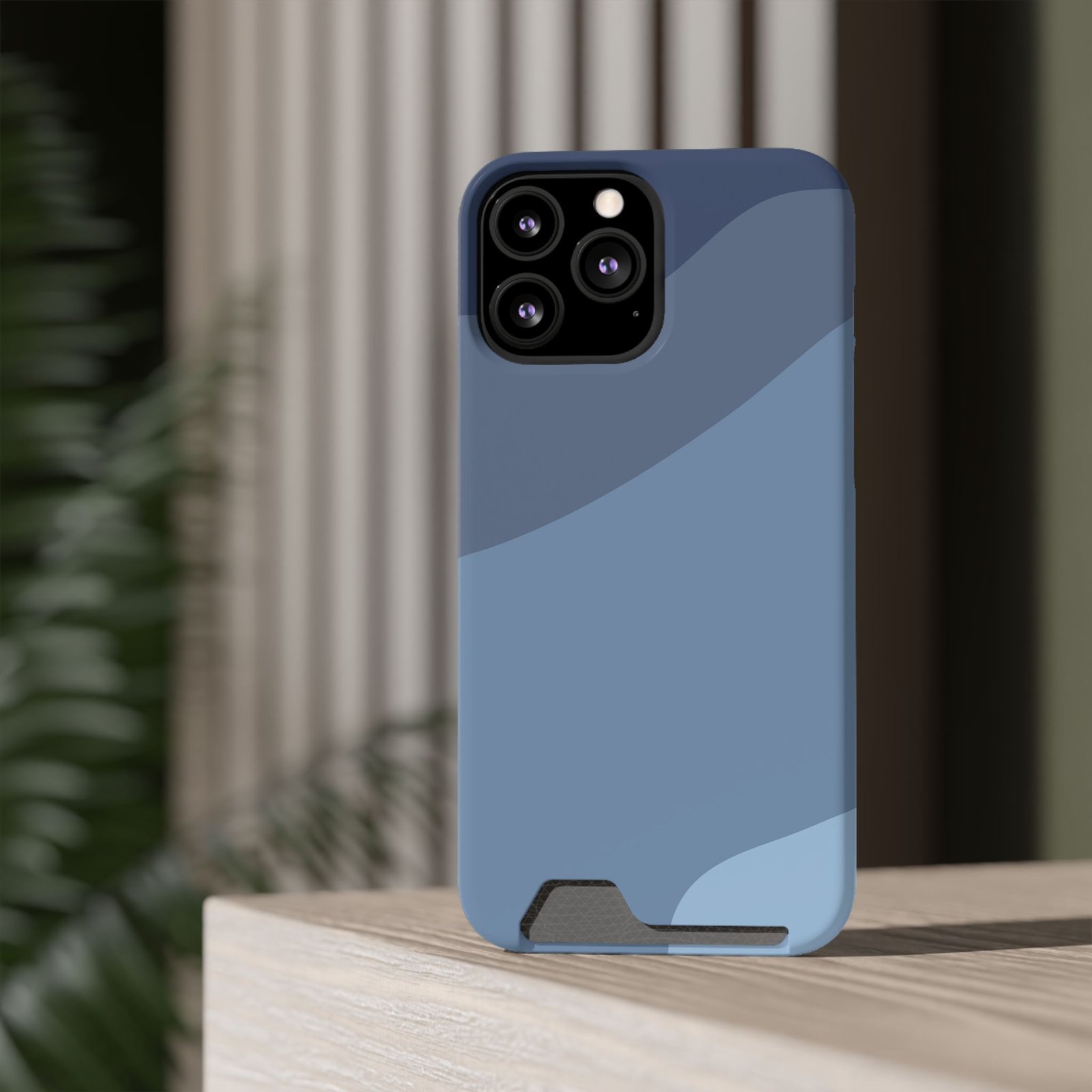 Blue Camouflage Phone Card Case — Slim Wallet Phone Case with Card Holder - Image 28