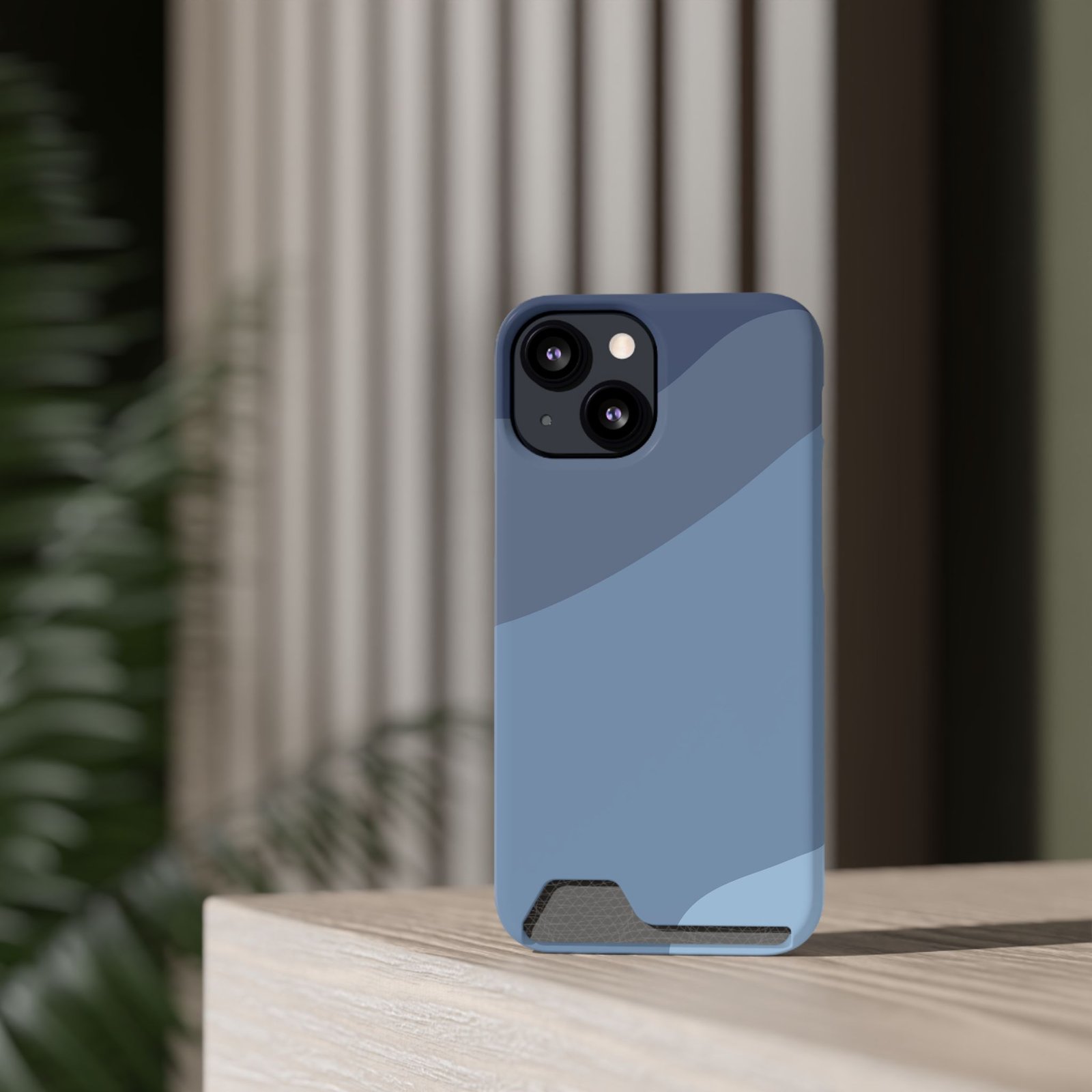 Blue Camouflage Phone Card Case — Slim Wallet Phone Case with Card Holder - Image 12