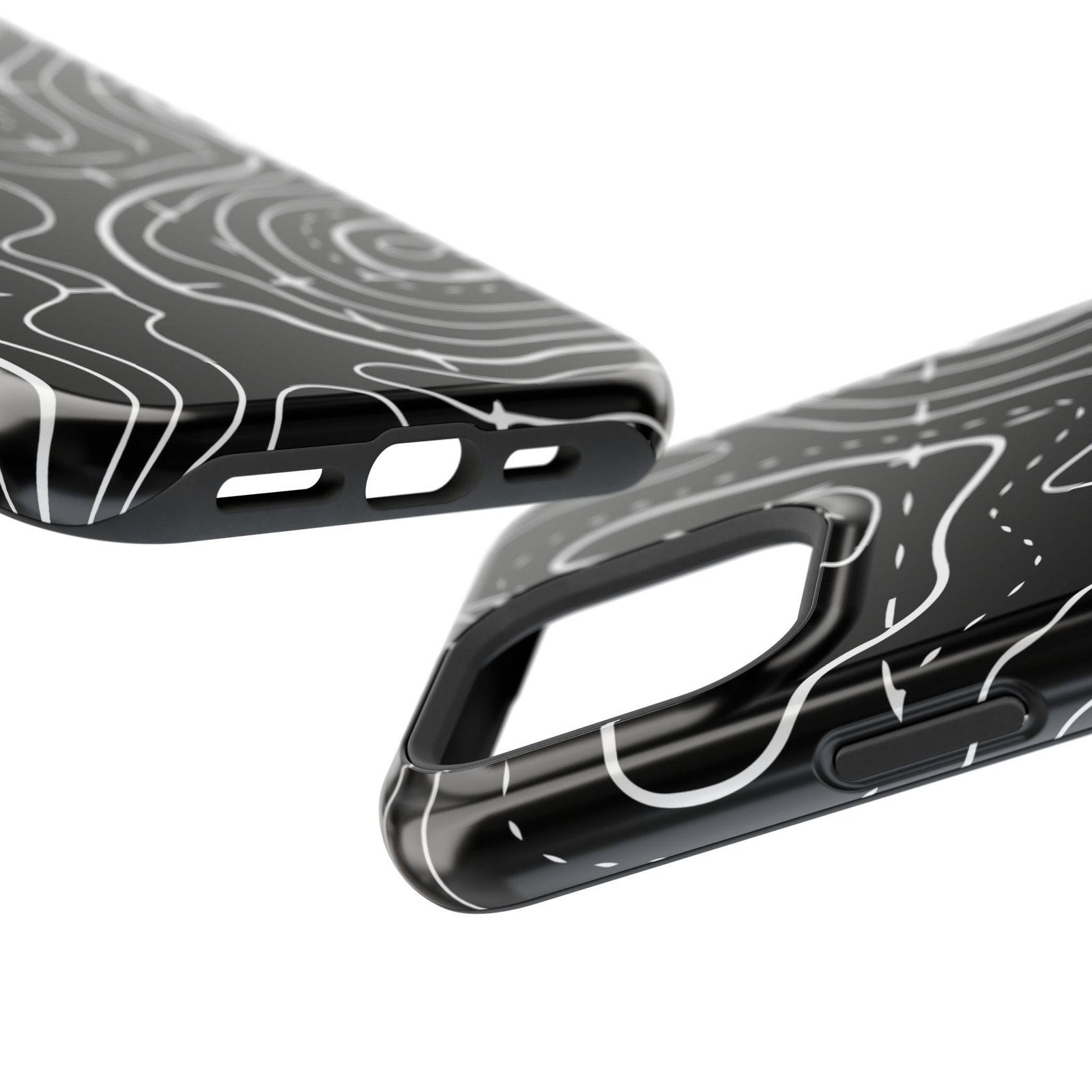 Topographic Black Phone Case — Impact-Resistant iPhone Cover - Image 99