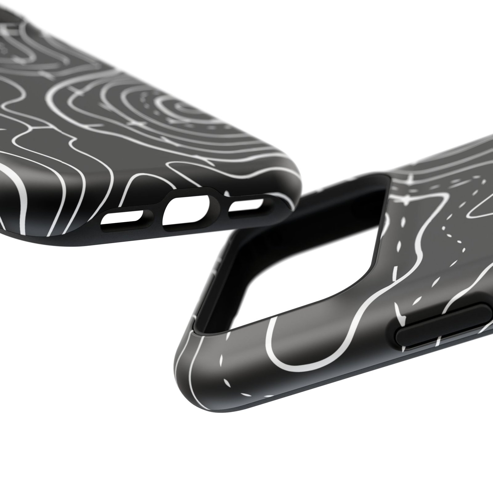 Topographic Black Phone Case — Impact-Resistant iPhone Cover - Image 143