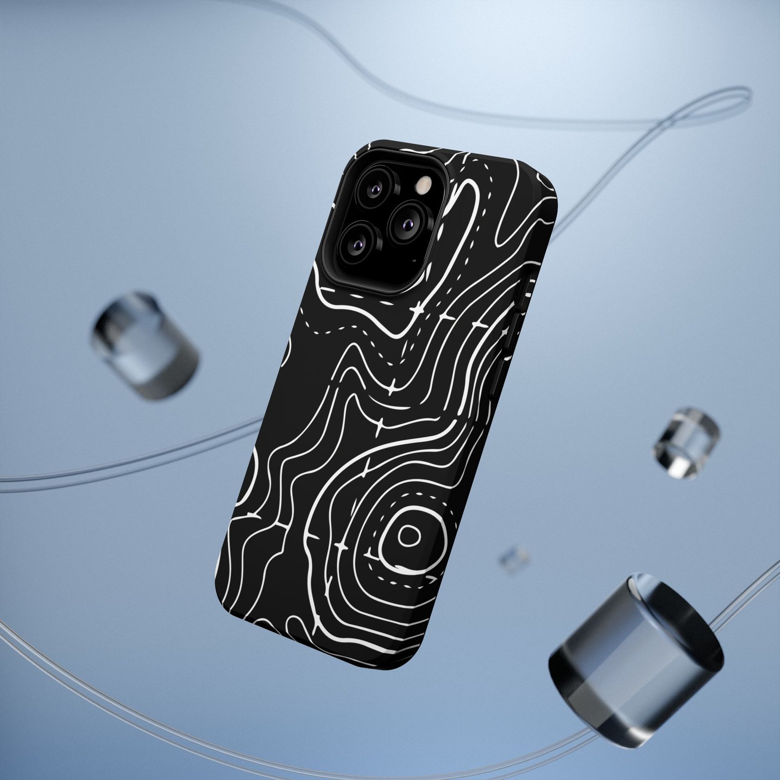 Topographic Black Phone Case — Impact-Resistant iPhone Cover - Image 18