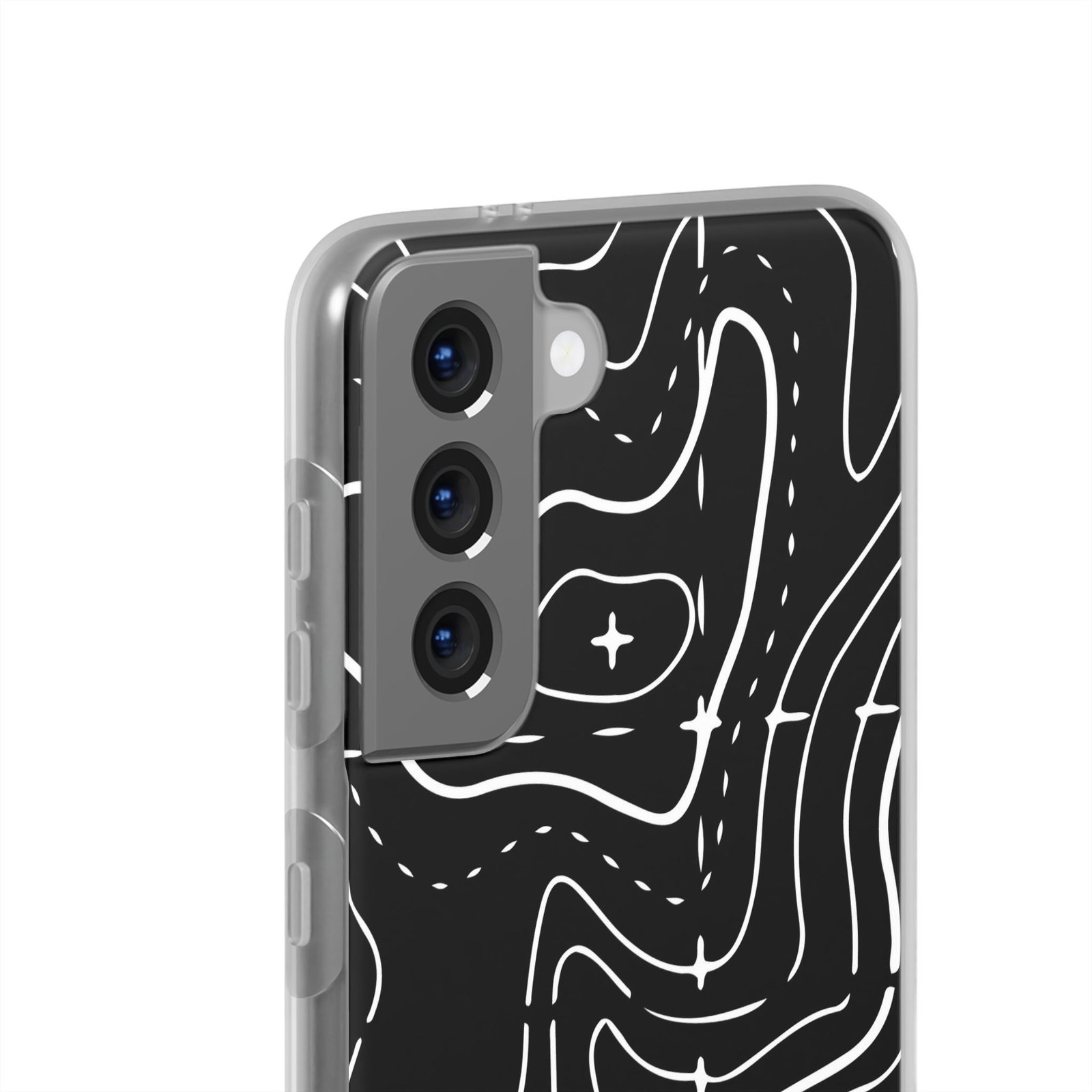 Phone Case — Black Topographic Line Art Design - Image 26