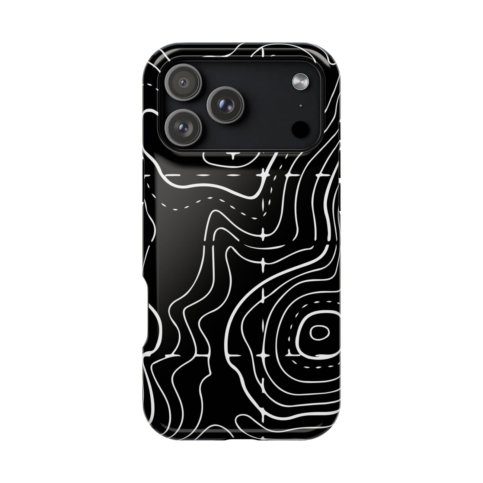 Topographic Black Phone Case — Impact-Resistant iPhone Cover - Image 145