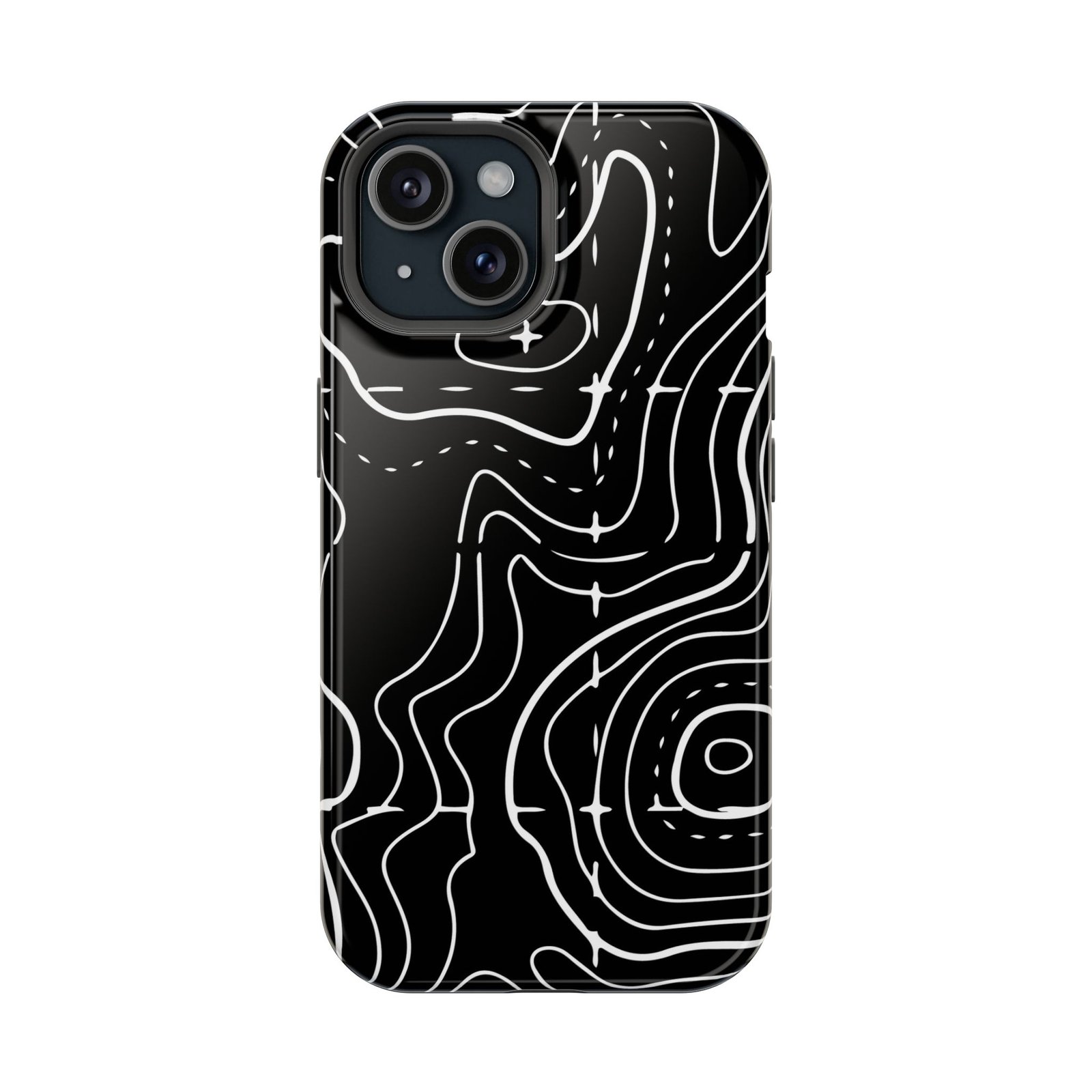 Topographic Black Phone Case — Impact-Resistant iPhone Cover - Image 25