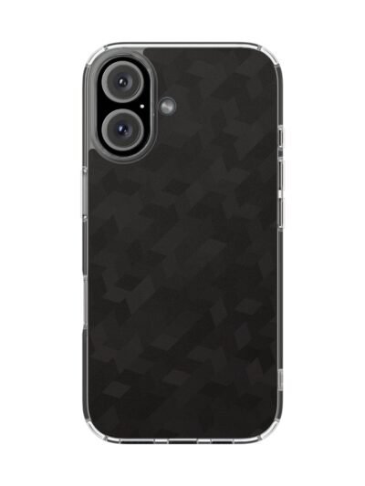 Clear Magnetic Impact-Resistant Phone Case — Black Houndstooth Pattern