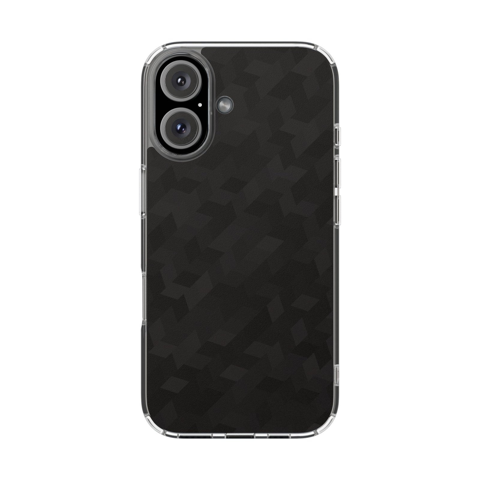 Clear Magnetic Impact-Resistant Phone Case — Black Houndstooth Pattern