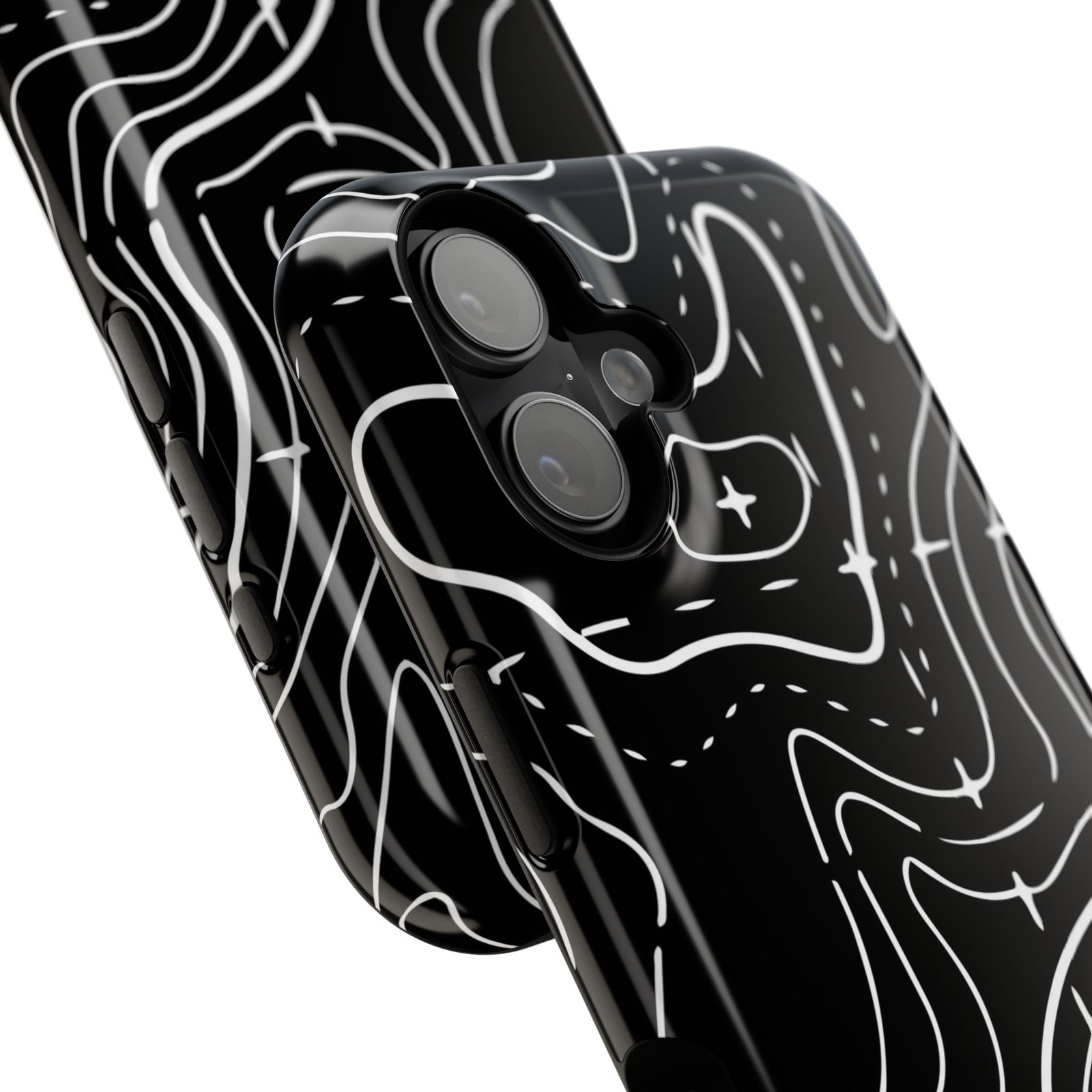Topographic Black Phone Case — Impact-Resistant iPhone Cover - Image 122